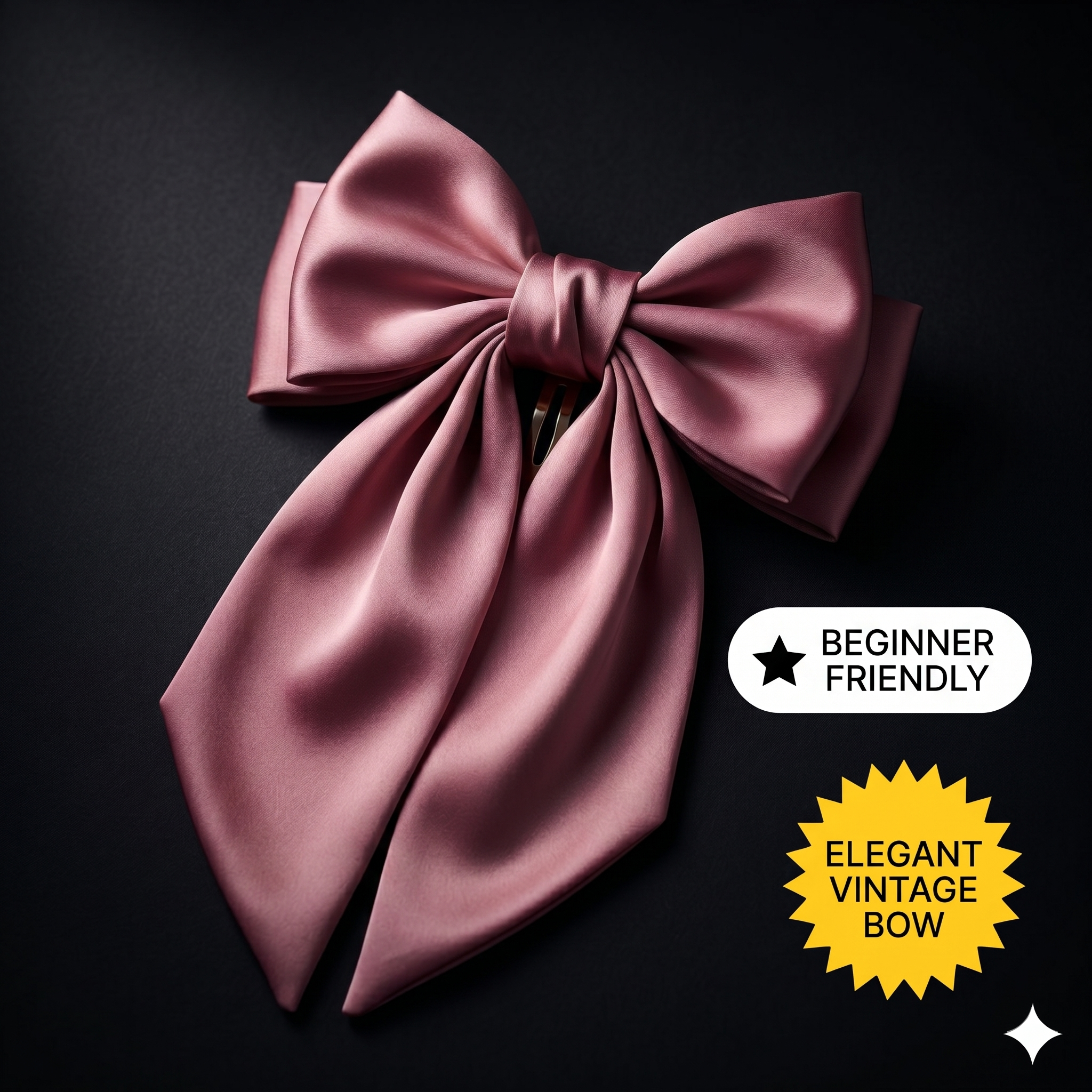 Pattern - Vintage Bow Hair Clip Sewing PDF Pattern | Sewing digital Pattern | Hair clip sewing pdf pattern