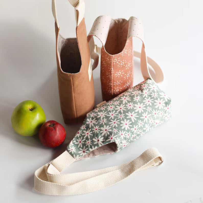 Water Bottle Bag Pattern, Wine Bag Tutorial PDF