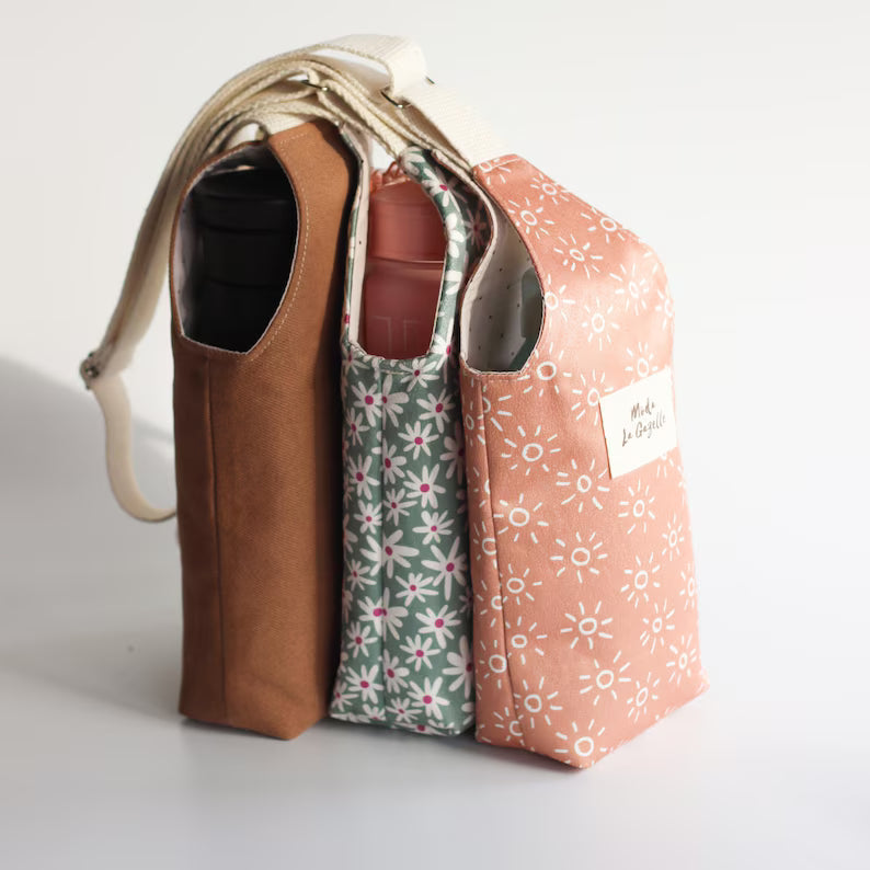 Water Bottle Bag Pattern, Wine Bag Tutorial PDF