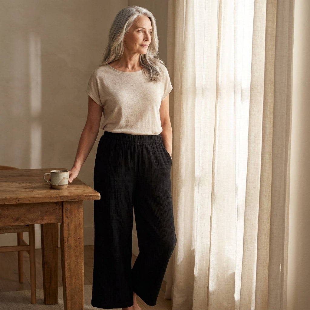 ✨ Wide-Leg Gauze Crop Pants – Instant Download PDF Sewing Pattern