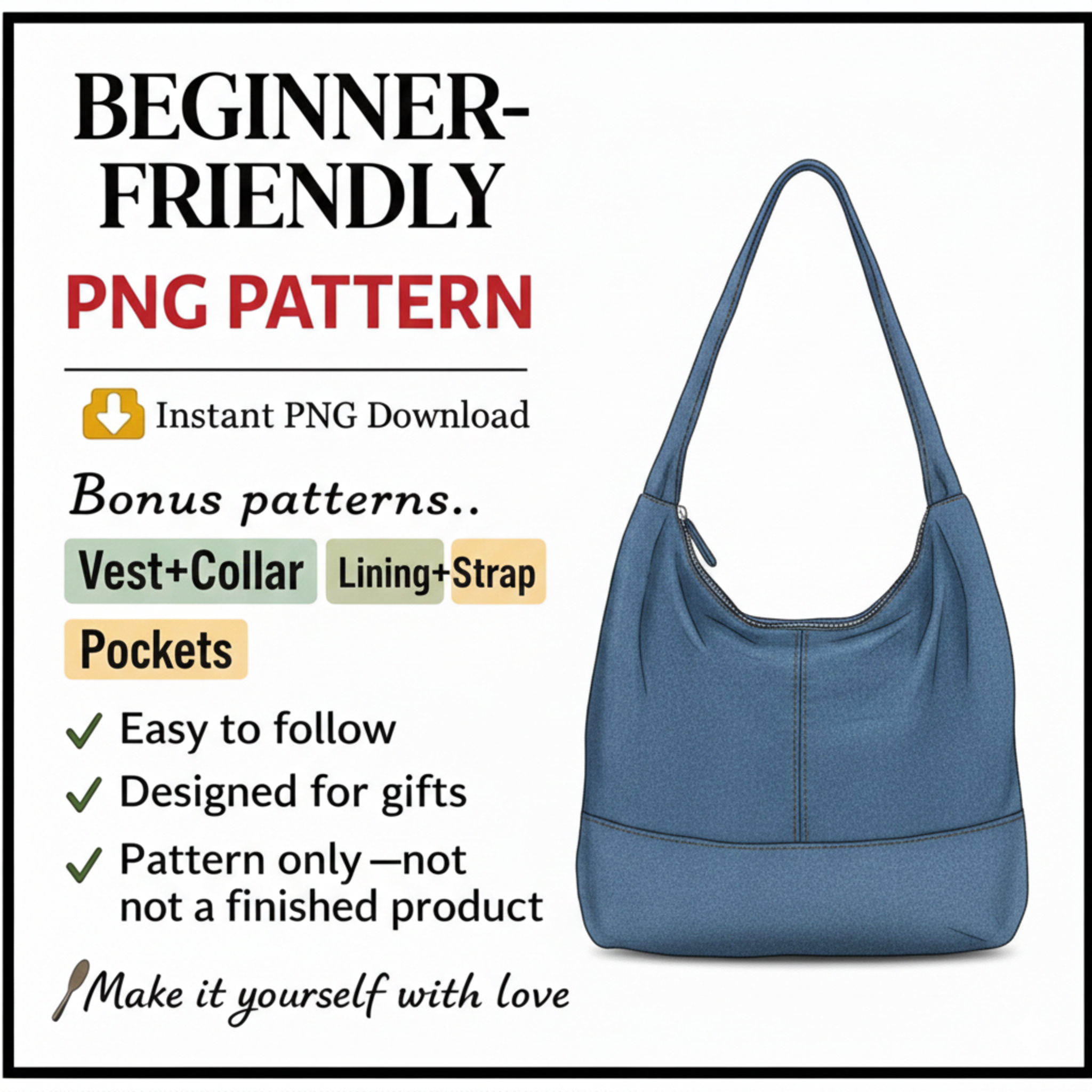 Boho bag sewing pattern
