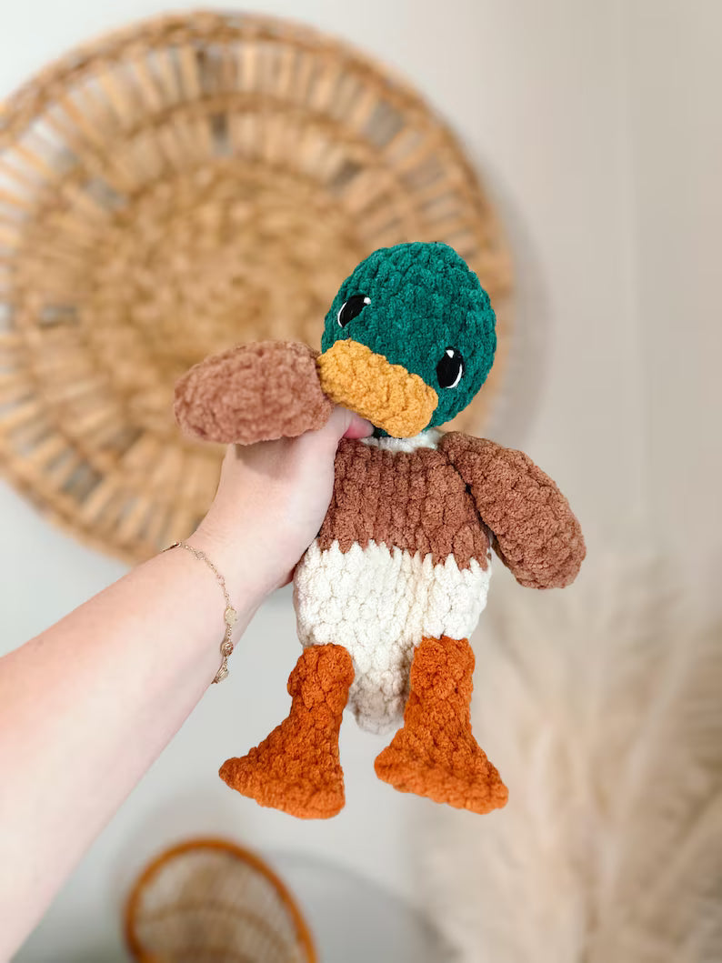 Duck Lovey Crochet Pattern: Low Sew Amigurumi (PDF Pattern)