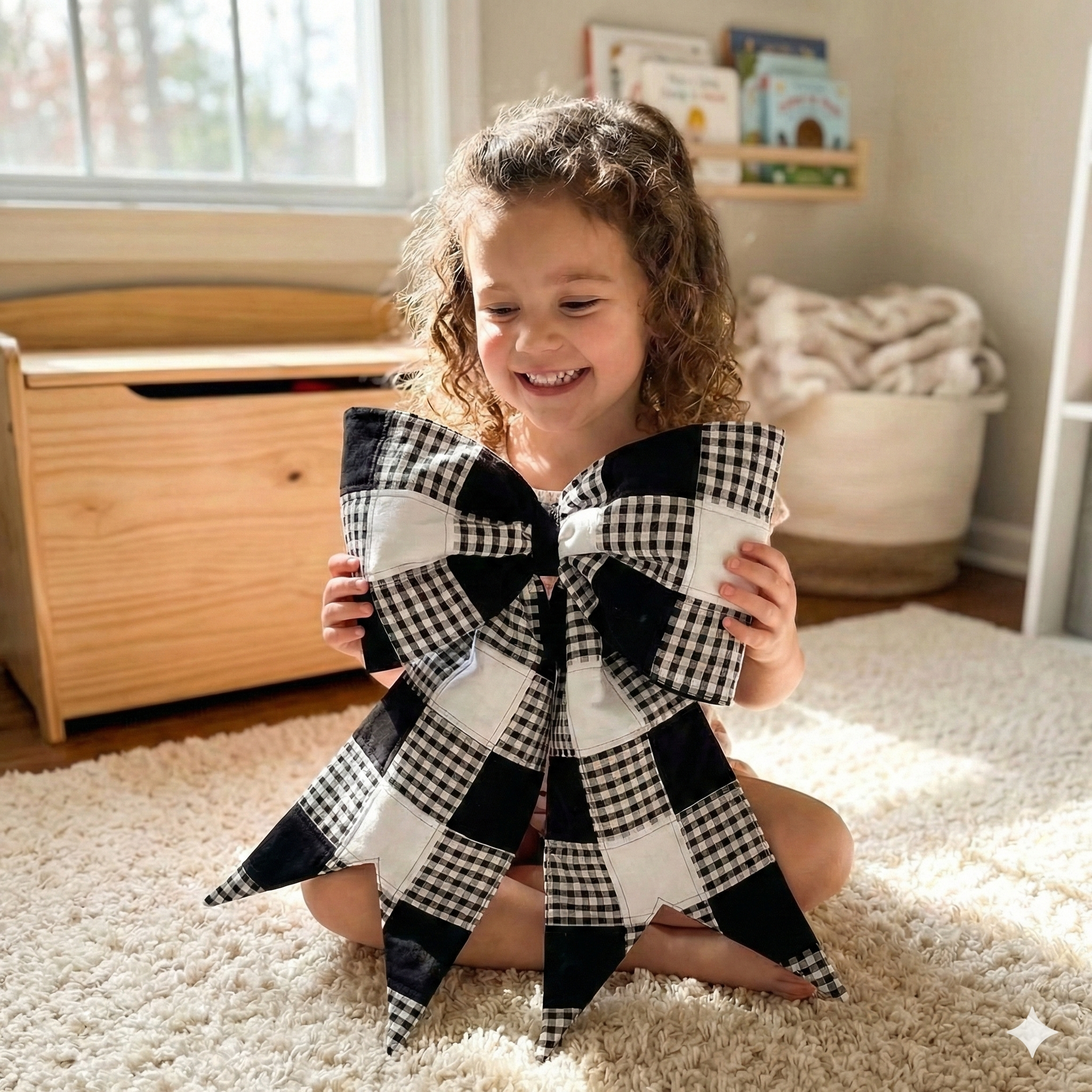 The Big Giant Reversible Quilted Bow | Beginner Friendly PDF Sewing Pattern Instructions and Video Tutorial for Oversized Quilted Fabric Bow