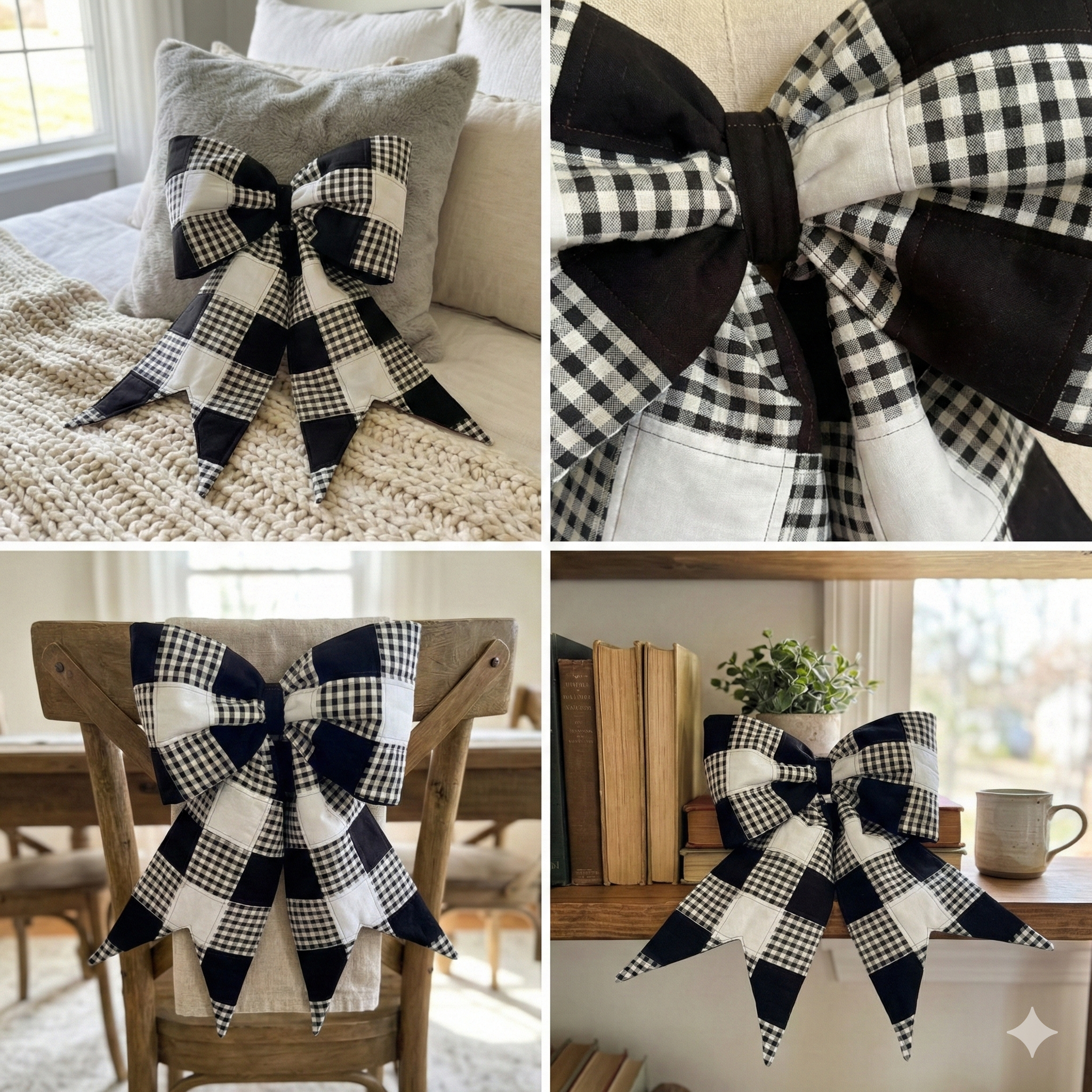 The Big Giant Reversible Quilted Bow | Beginner Friendly PDF Sewing Pattern Instructions and Video Tutorial for Oversized Quilted Fabric Bow