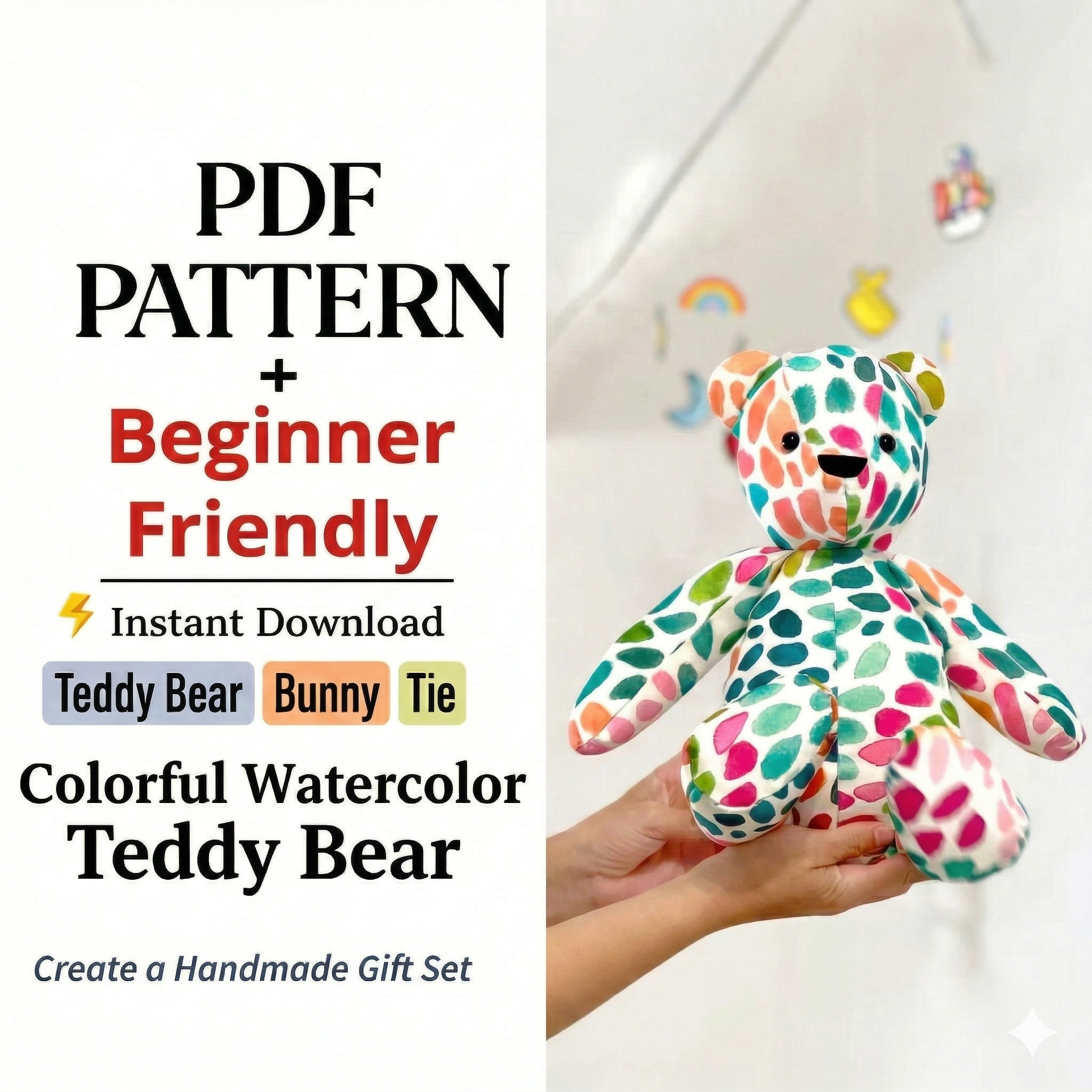 Memory Bear Pattern -keepsake bear, All Sizes included