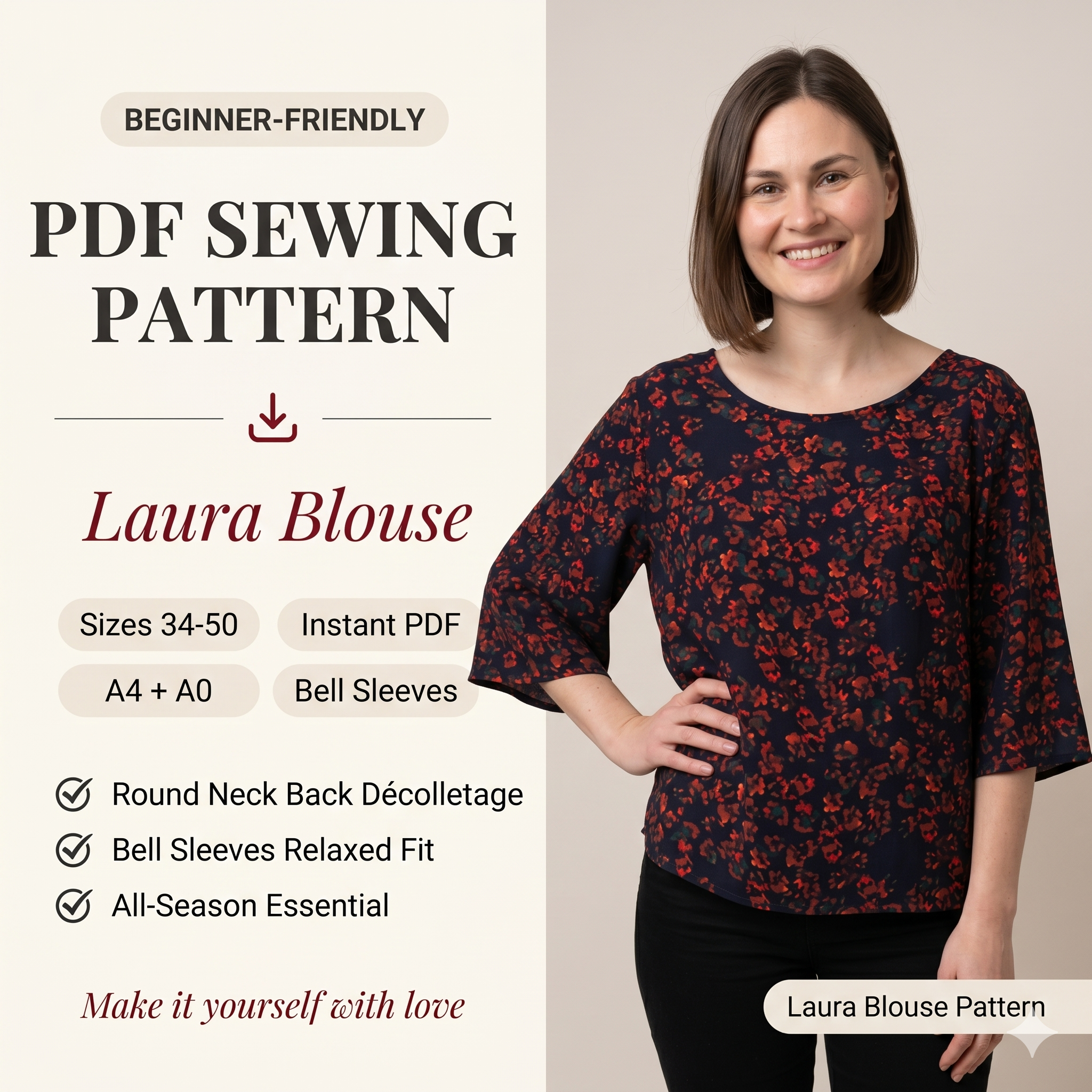 π Laura Blouse β PDF Sewing Pattern