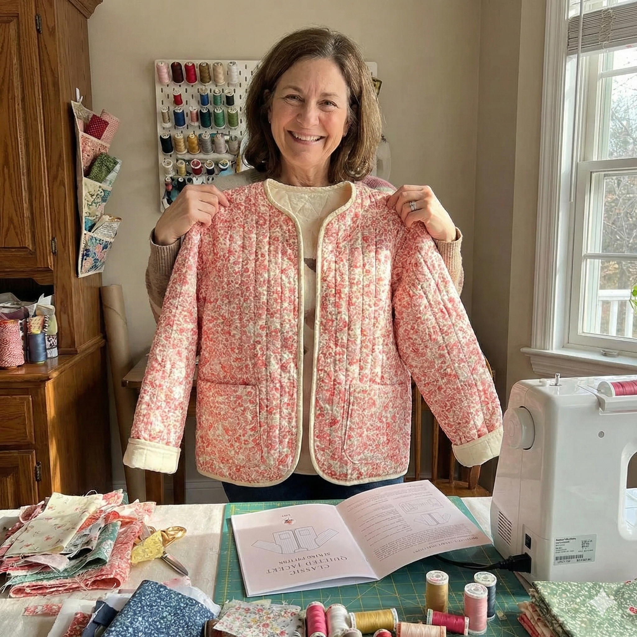Quilted Jacket Beginner Sewing Pattern | Sizes XXS-5XL | Jacket Cardigan Pattern | INSTANT DOWNLOAD