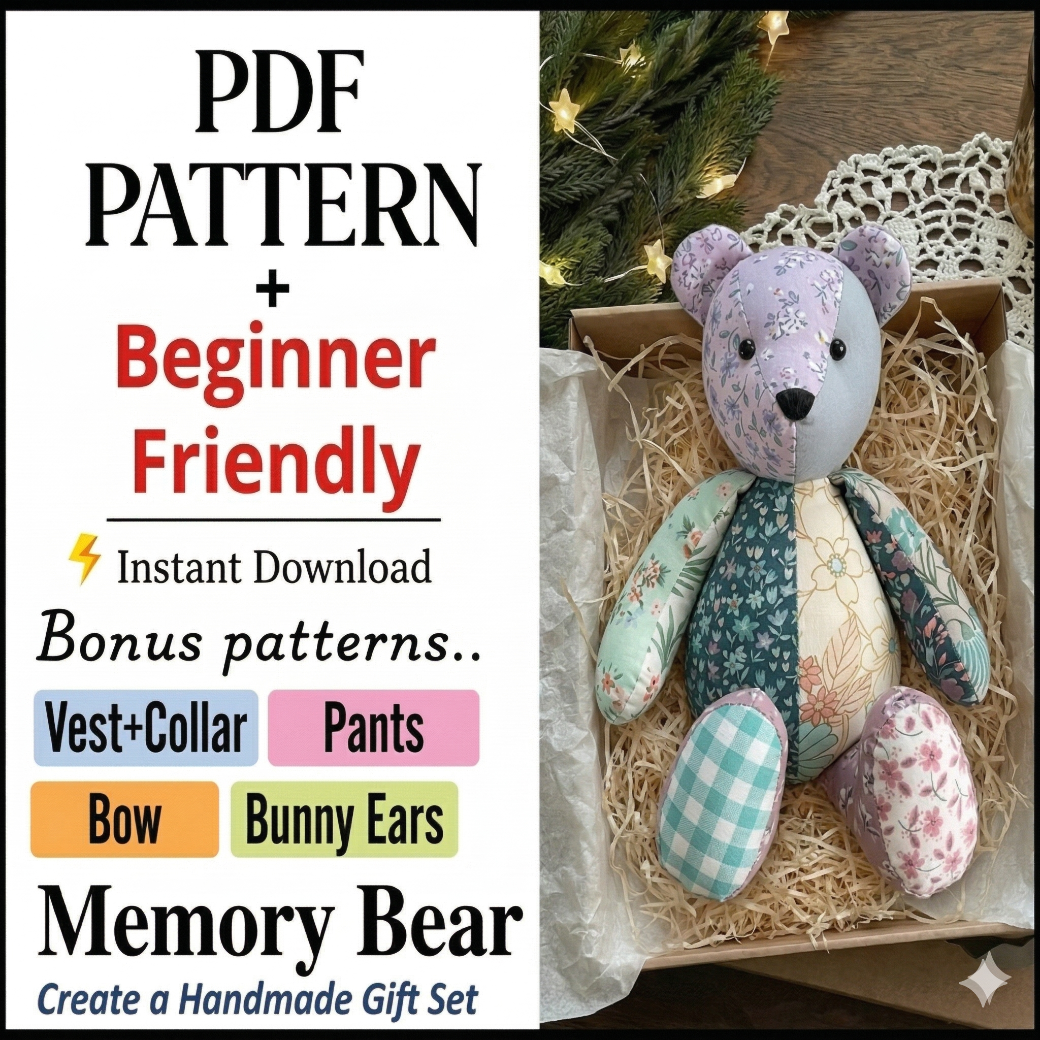 Memory Foam - Simplicity A2115 Pdf Teddy Bear Sewing Pattern