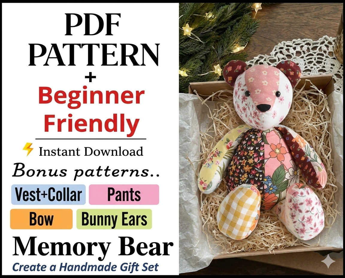 Memory Foam Teddy Bear Sewing Pattern – Simplicity A2115 Pdf