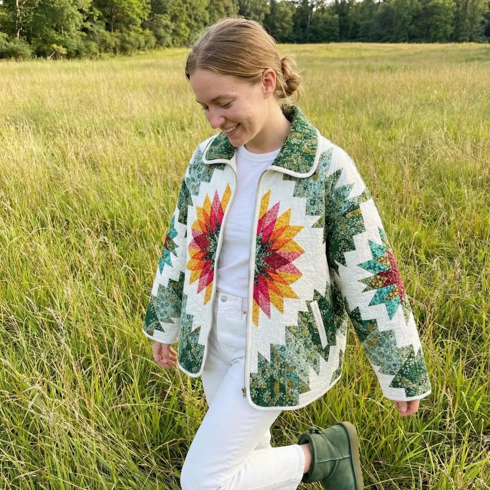 Artful Quilted Jacket Sewing Pattern | Beginner Friendly, Sizes XXS-5XL (Instant Download)