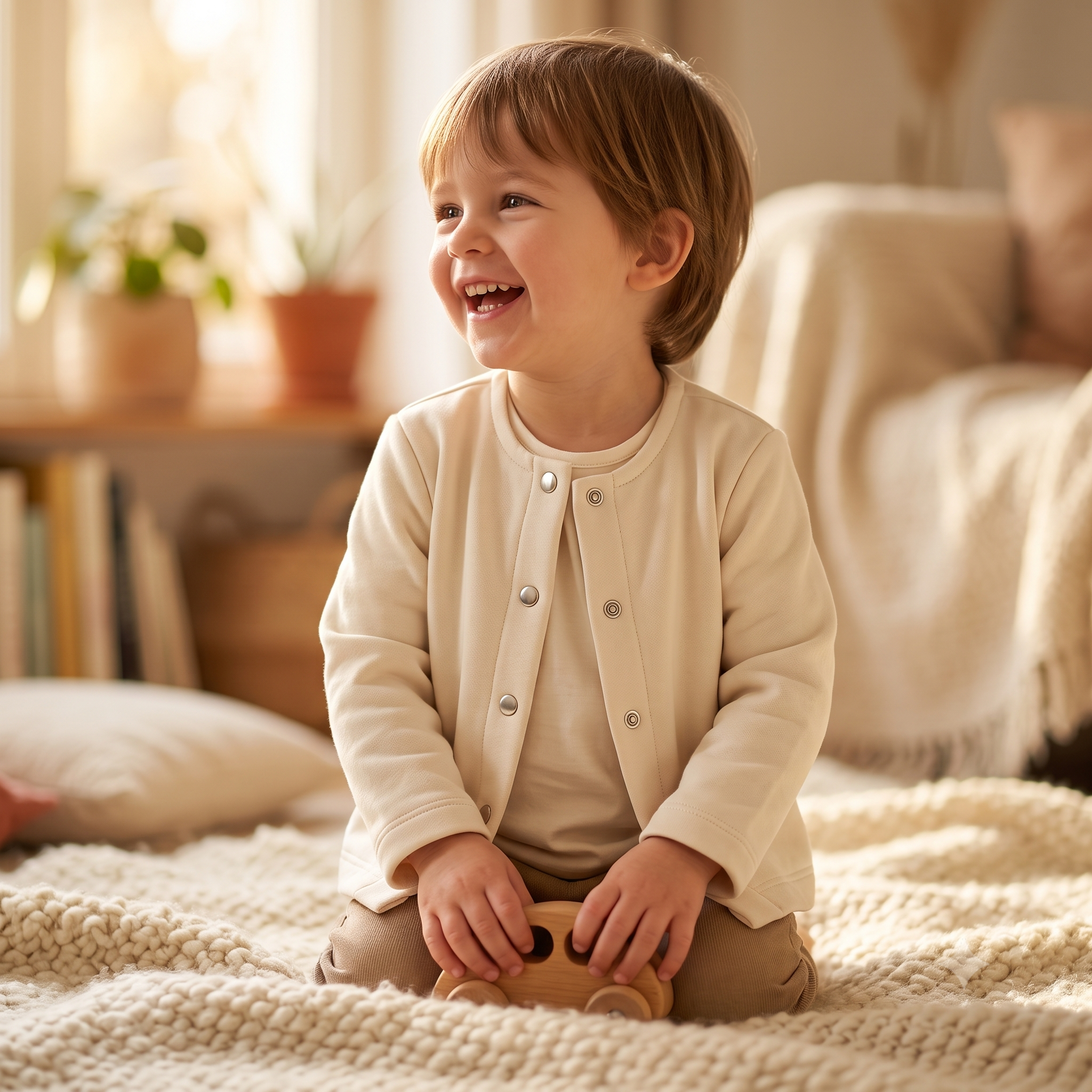 BABY & MINI MONCEAU Cardigan Sewing Pattern PDF, Kids Jersey Cardigan, Round Neck Snap Cardigan, No Overlocker, Ages 3 Months–14 Years