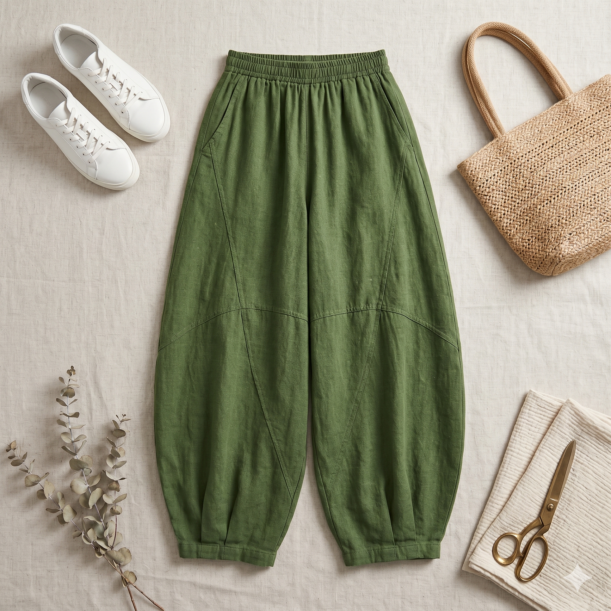 Women's Balloon Pants PDF Sewing Pattern | Loose Fit Lantern Trousers (Digital Download)