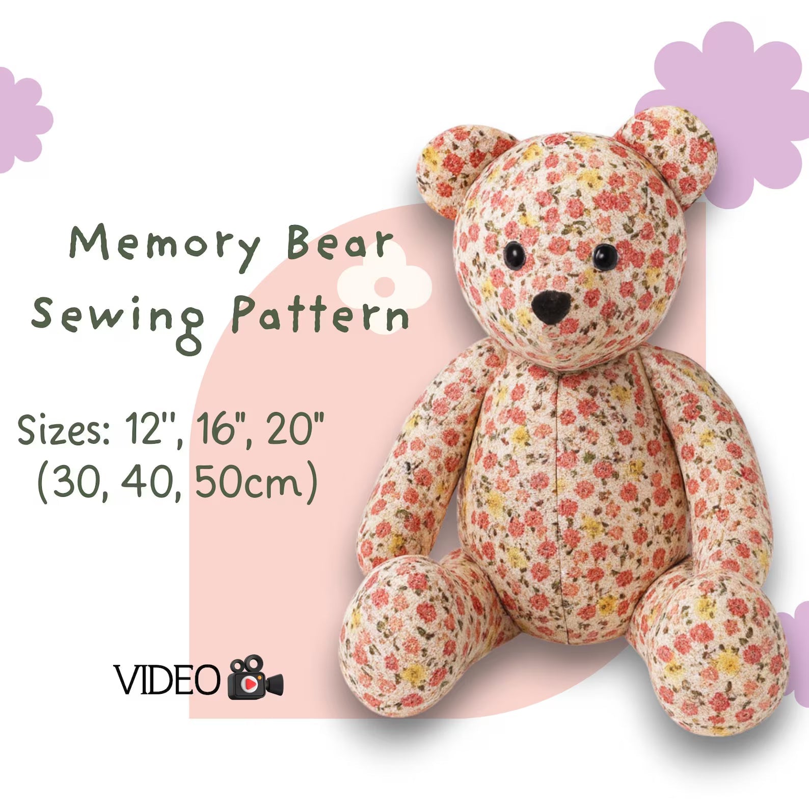 Memory Bear Sewing Pattern PDF | Keepsake Teddy Bear from Clothes
