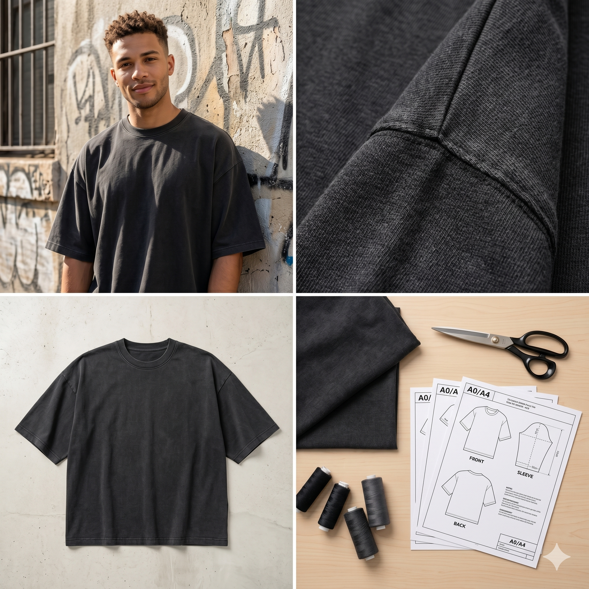 Boxy Fit T Shirt Sewing Pattern PDF, Unisex Oversized Tee Pattern, Youth & Adult Sizes 5XS–5XL, A4 Digital Download, Beginner Friendly