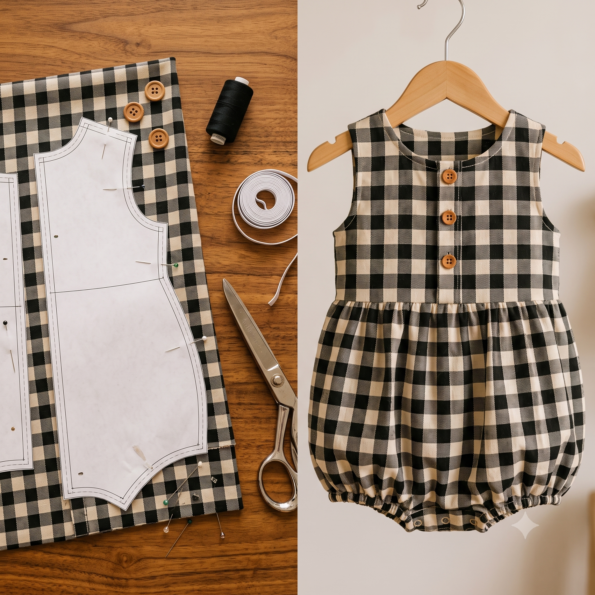 Baby Romper Sewing Pattern PDF, Bubble Baby Jumpsuit, Back Button Romper, Beginner Friendly, Boutique Baby Outfit, Sizes 3M–3T