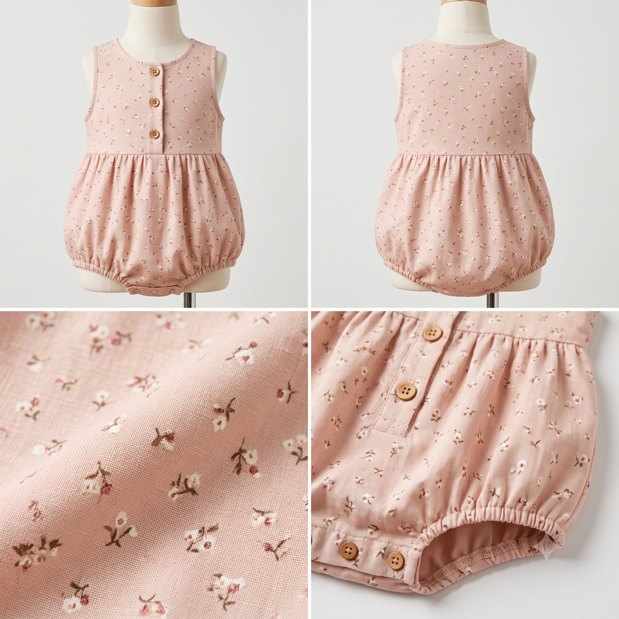 Baby Romper Sewing Pattern PDF, Bubble Baby Jumpsuit, Back Button Romper, Beginner Friendly, Boutique Baby Outfit, Sizes 3M–3T