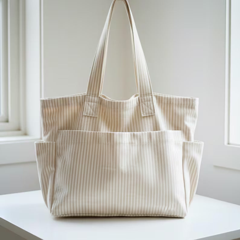 Tote Bag Sewing Pattern PDF | Canvas shopper bag | Beginner Friendly PDF Template (A4/Letter)