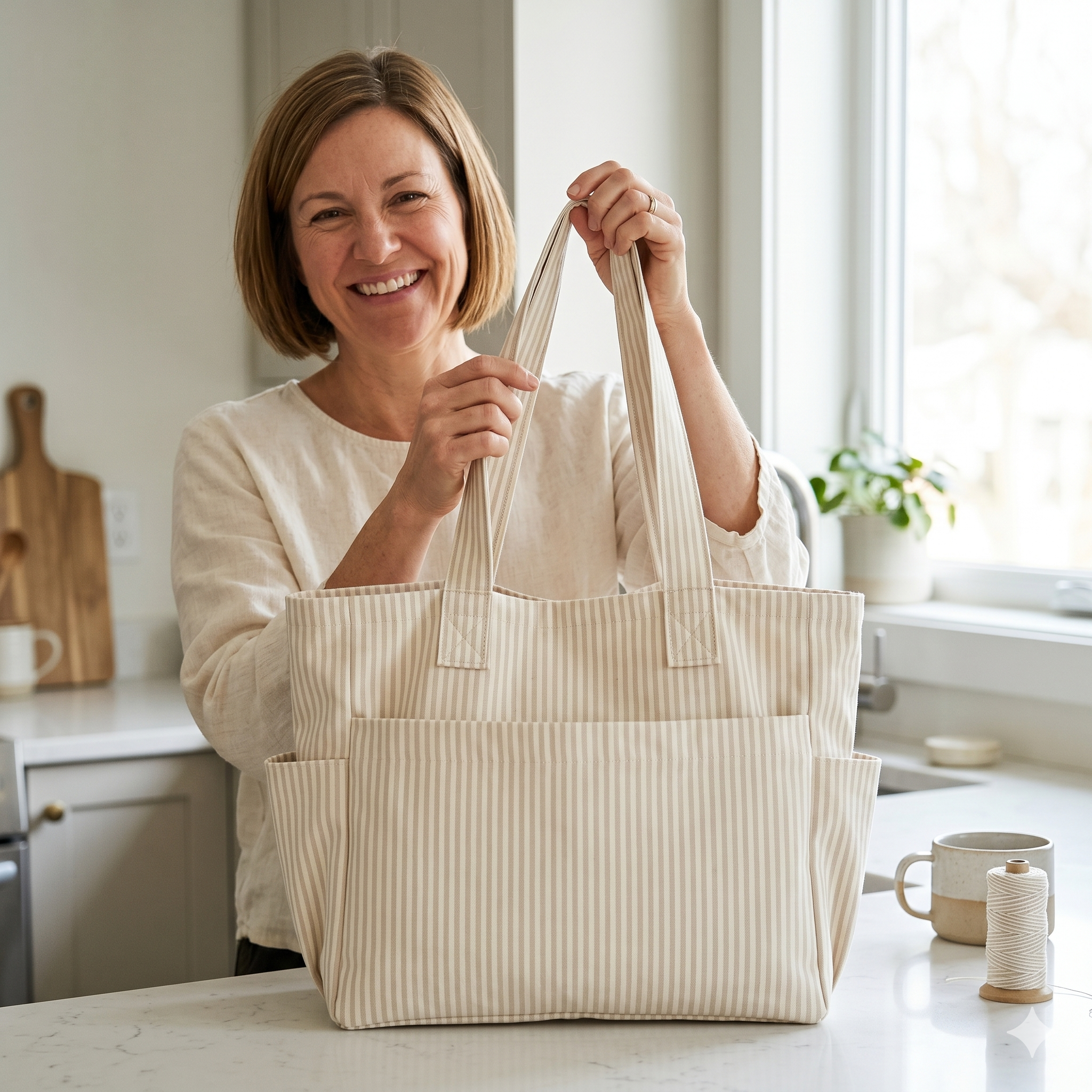 Tote Bag Sewing Pattern PDF | Canvas shopper bag | Beginner Friendly PDF Template (A4/Letter)