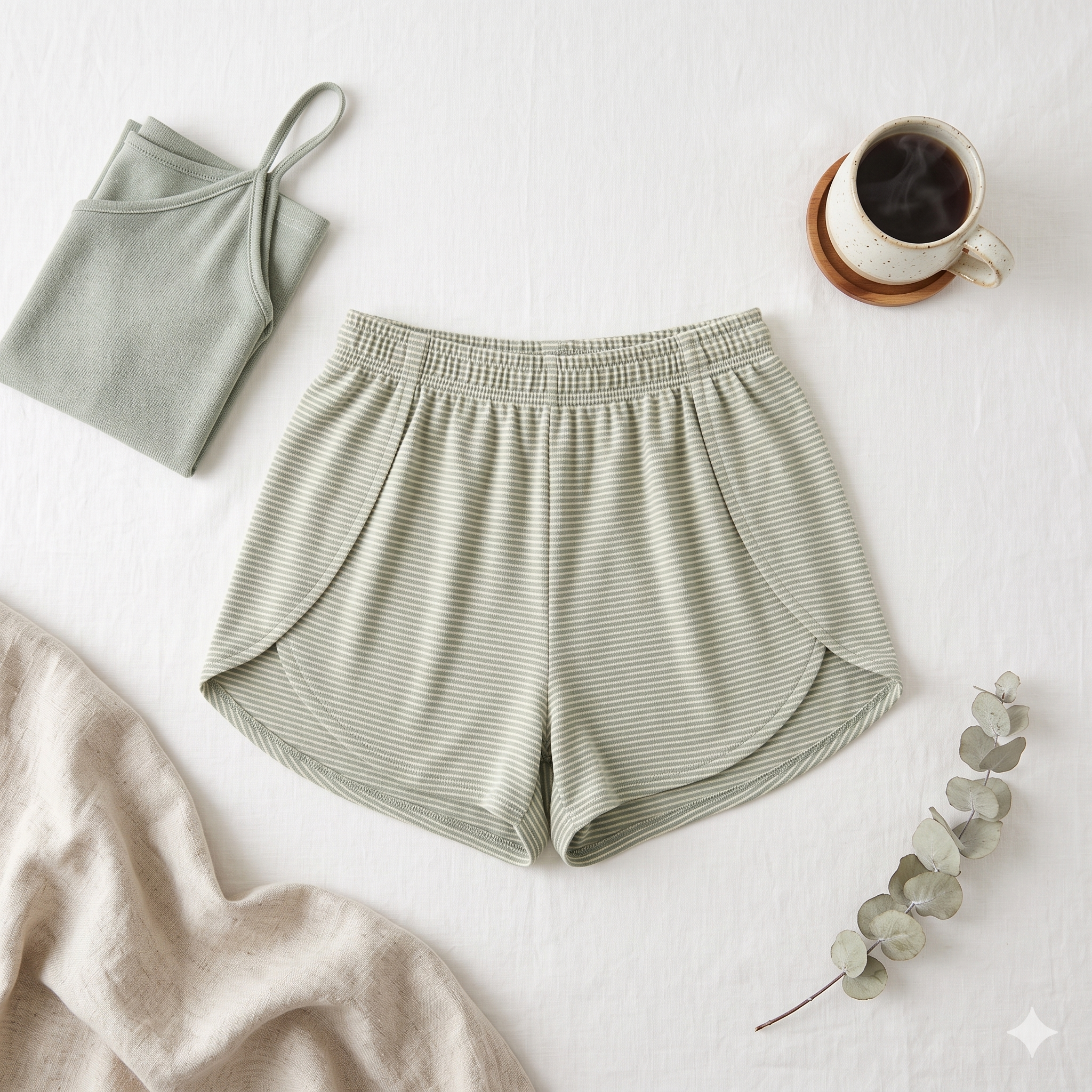 Comfy Lounge Shorts — Sewing Pattern (PDF) | High-Waist Elastic Pajama Shorts