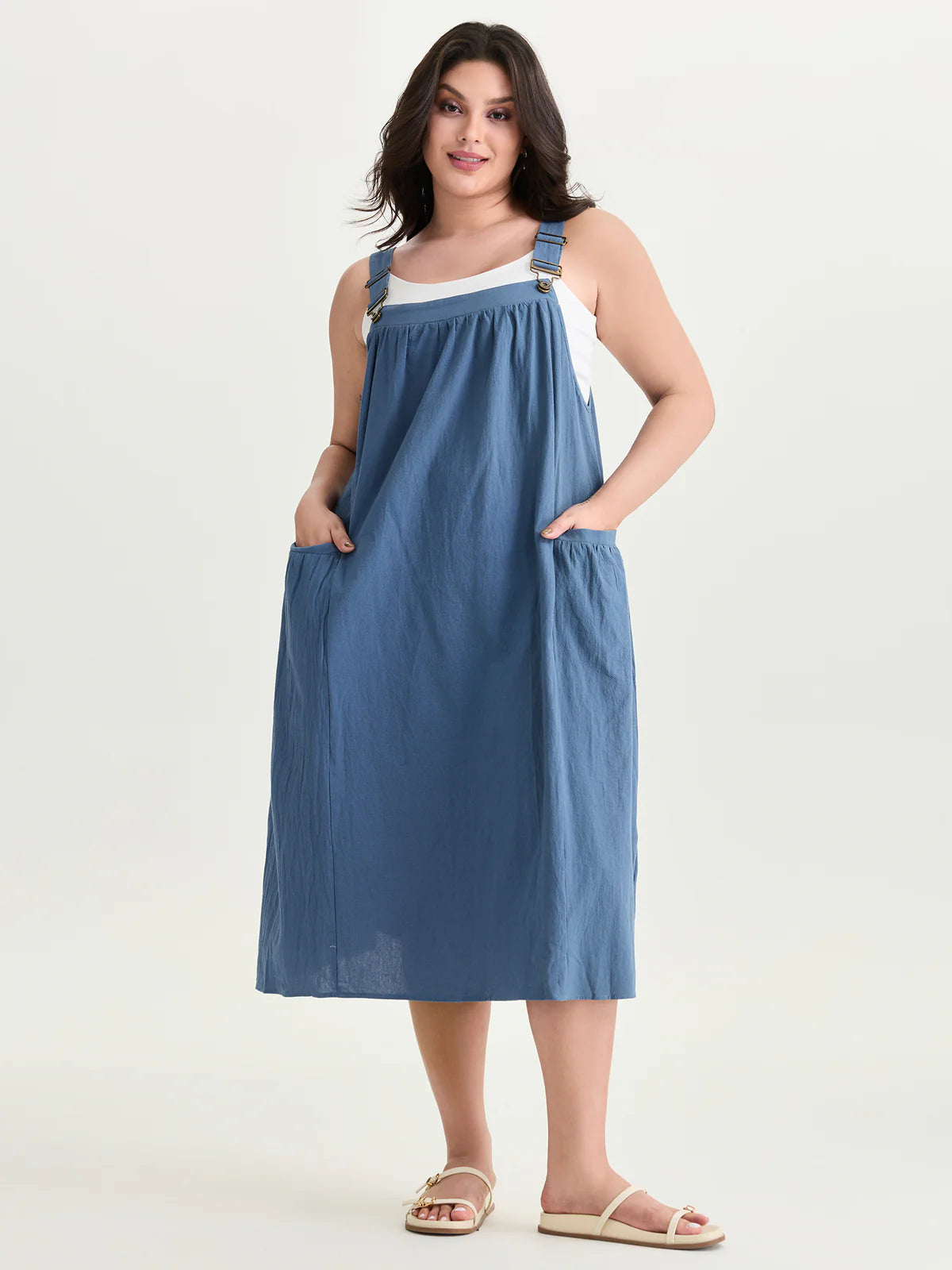 ✨ Cotton Pleated Square Neck Midi Dress – Instant Download PDF Sewing Pattern