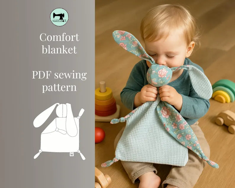 Cuddle blanket | PDF sewing pattern | instructions and video tutorial | gift for a child | comfort blanket | cuddle | easy to make.