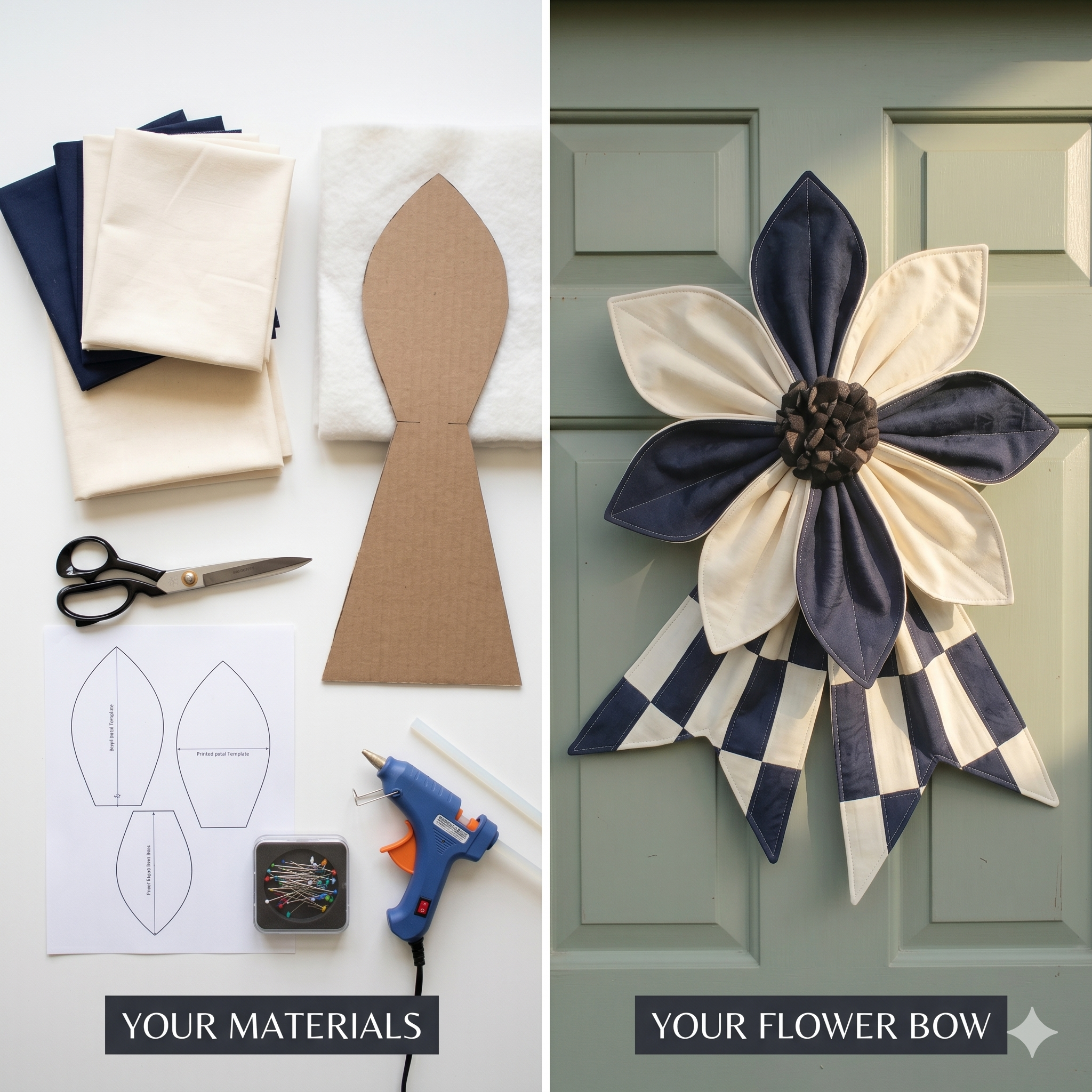 DIY Giant Quilted Flower Bow pdf Sewing Patterns Bundle (Digital Download)