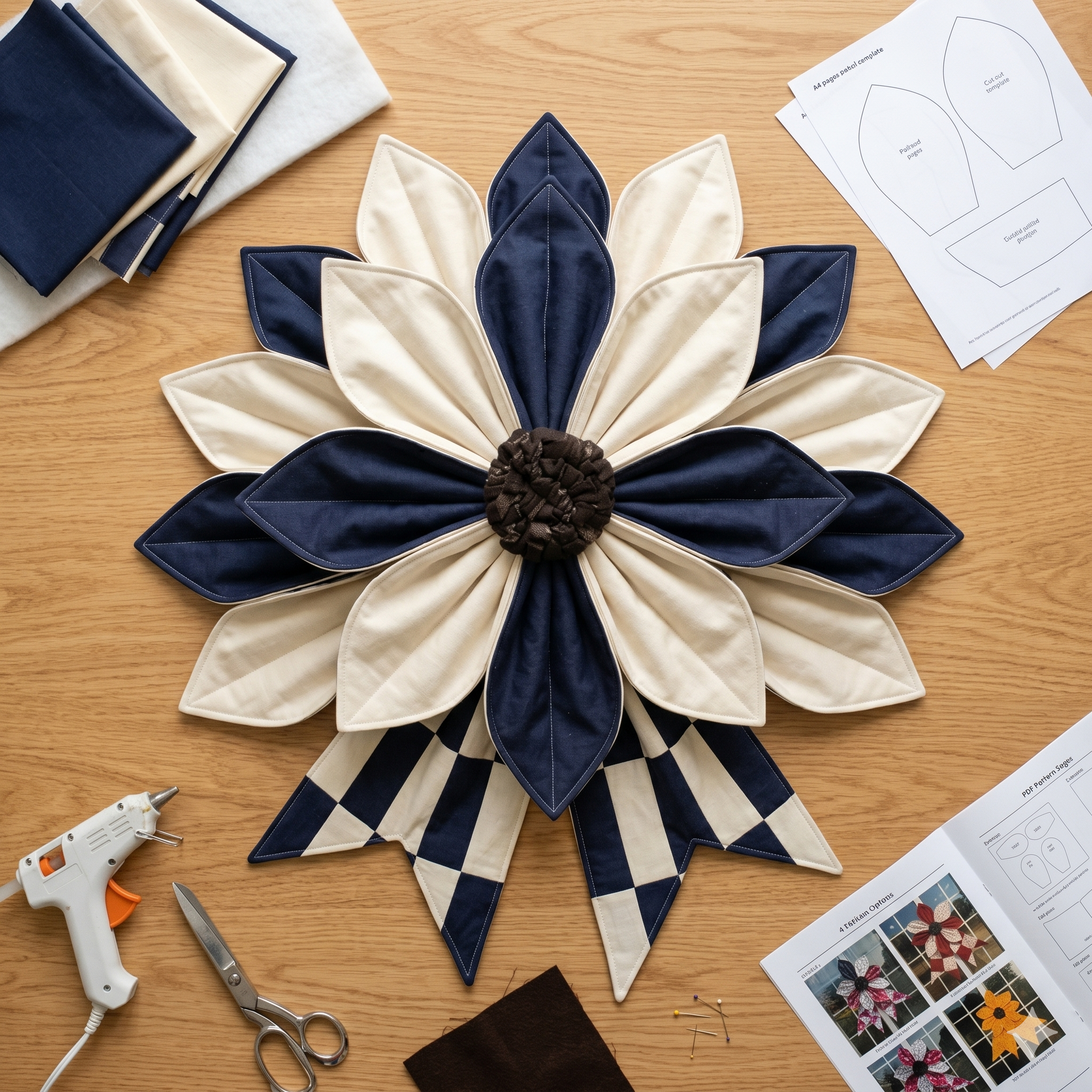 DIY Giant Quilted Flower Bow pdf Sewing Patterns Bundle (Digital Download)