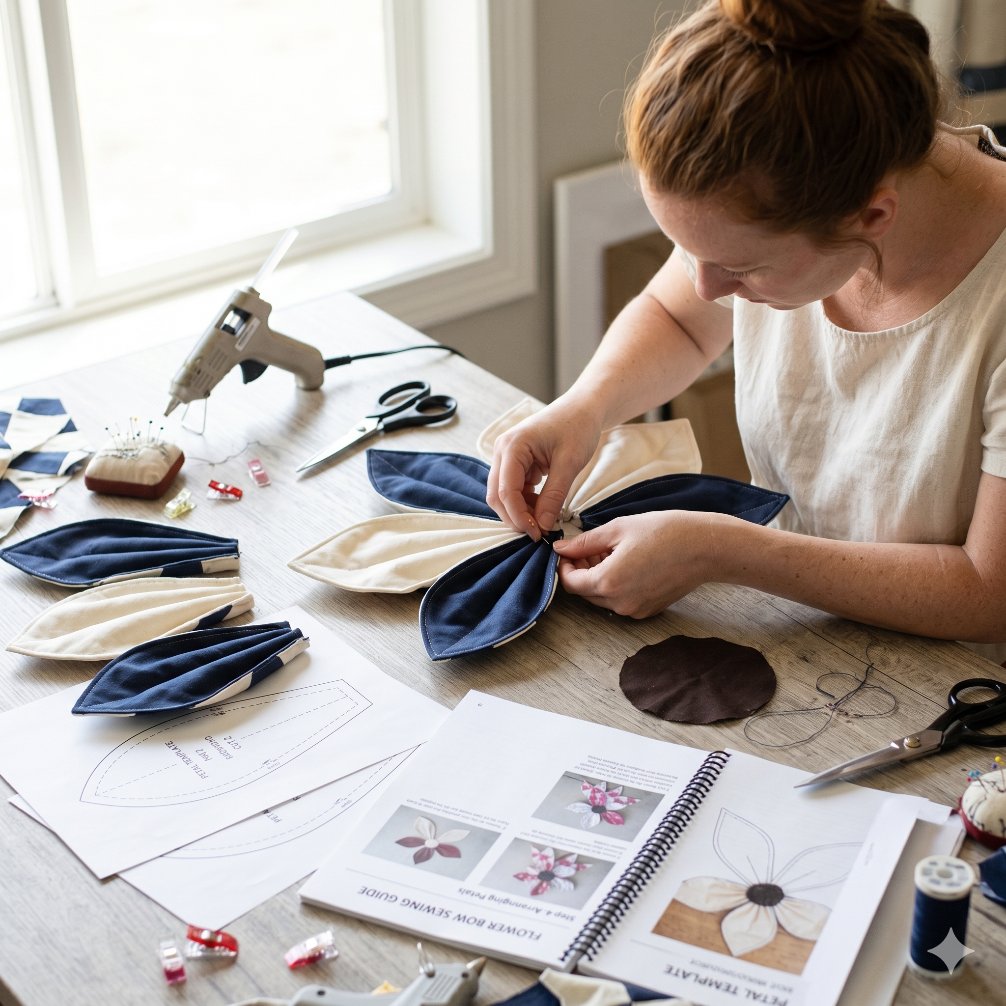 DIY Giant Quilted Flower Bow pdf Sewing Patterns Bundle (Digital Download)