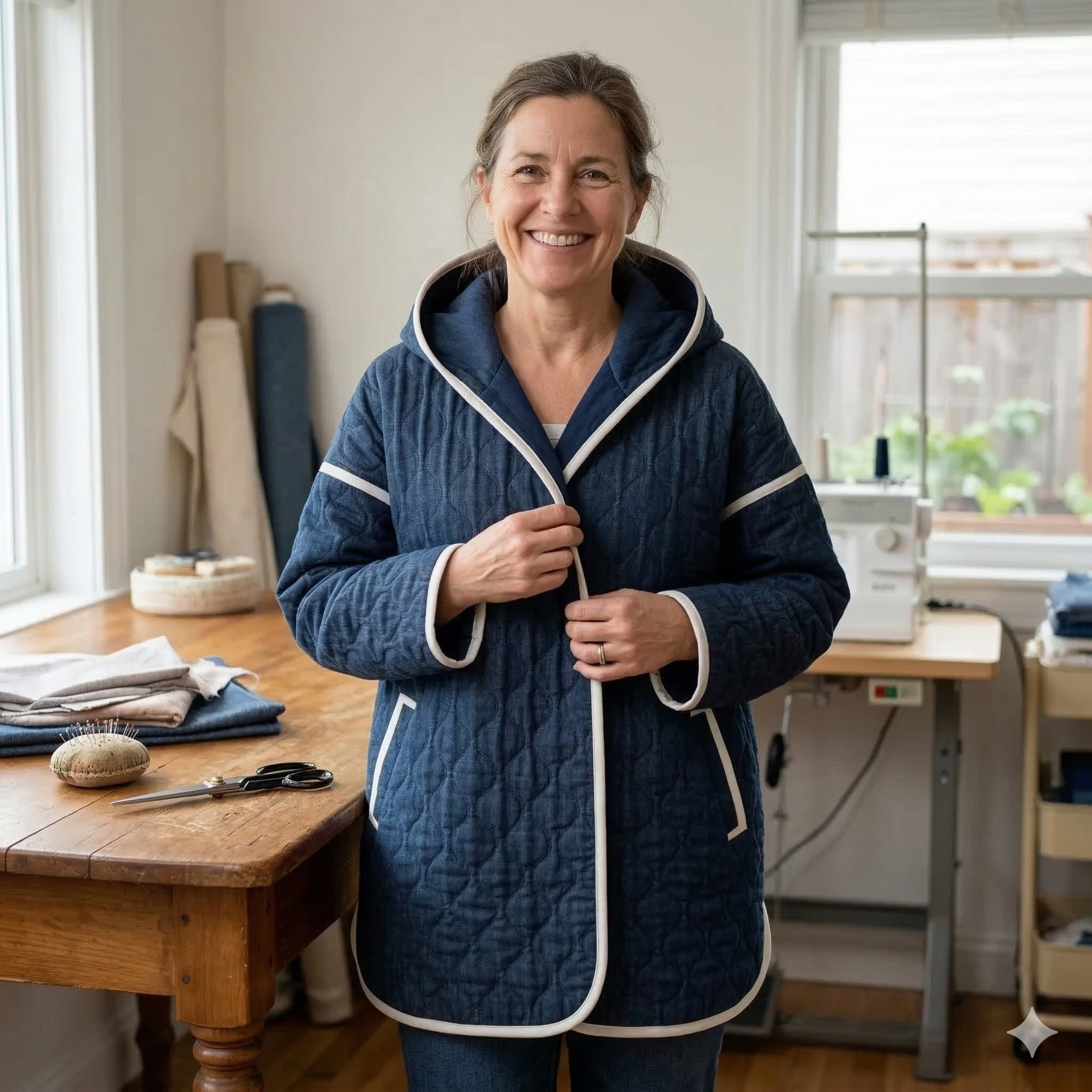 Florence Quilt Coat Beginner Sewing Pattern | Sizes XXS-4XL | Jacket Cardigan | Long Coat | INSTANT DOWNLOAD