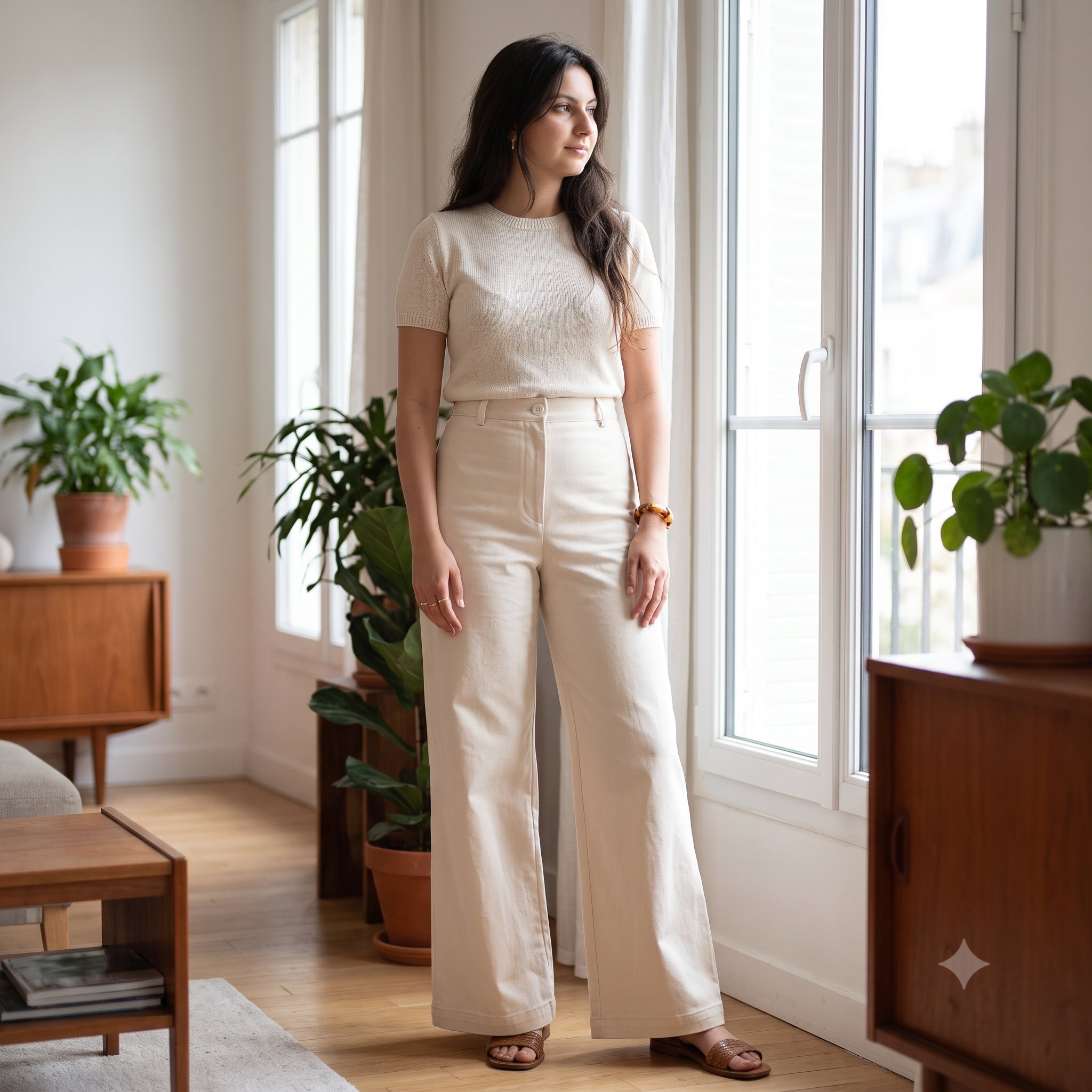Flare Pants & Shorts Sewing Pattern PDF – Women's 2-in-1 Wide-Leg Trousers and Shorts – Sizes 32-50 – High-Waist Jeans-Style with 3 Length Options – Layered Multi-Format – Instant Download
