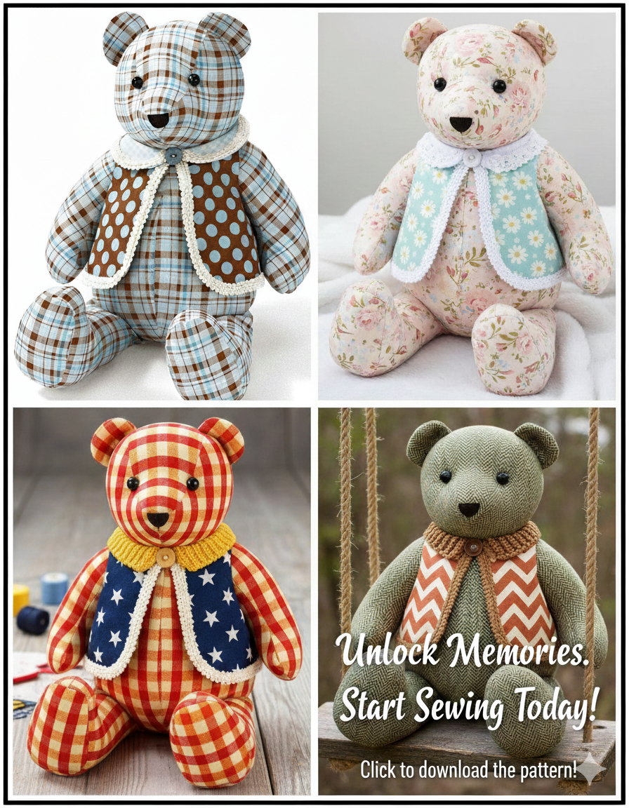 Memory 18 Inch Teddy Bear Bear - Turn loved clothing into a meaningful keepsake