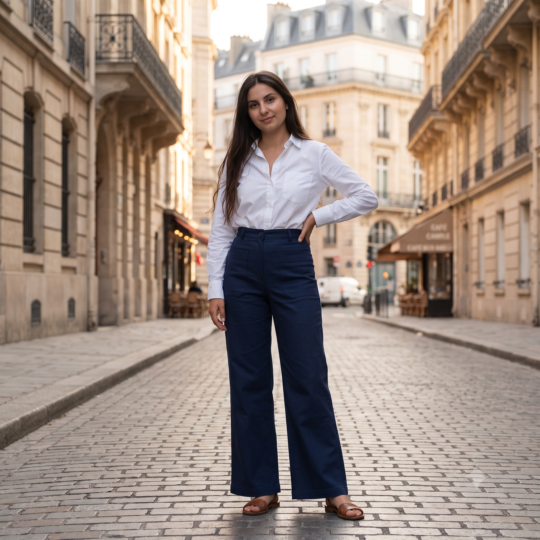 Flare Pants & Shorts Sewing Pattern PDF – Women's 2-in-1 Wide-Leg Trousers and Shorts – Sizes 32-50 – High-Waist Jeans-Style with 3 Length Options – Layered Multi-Format – Instant Download