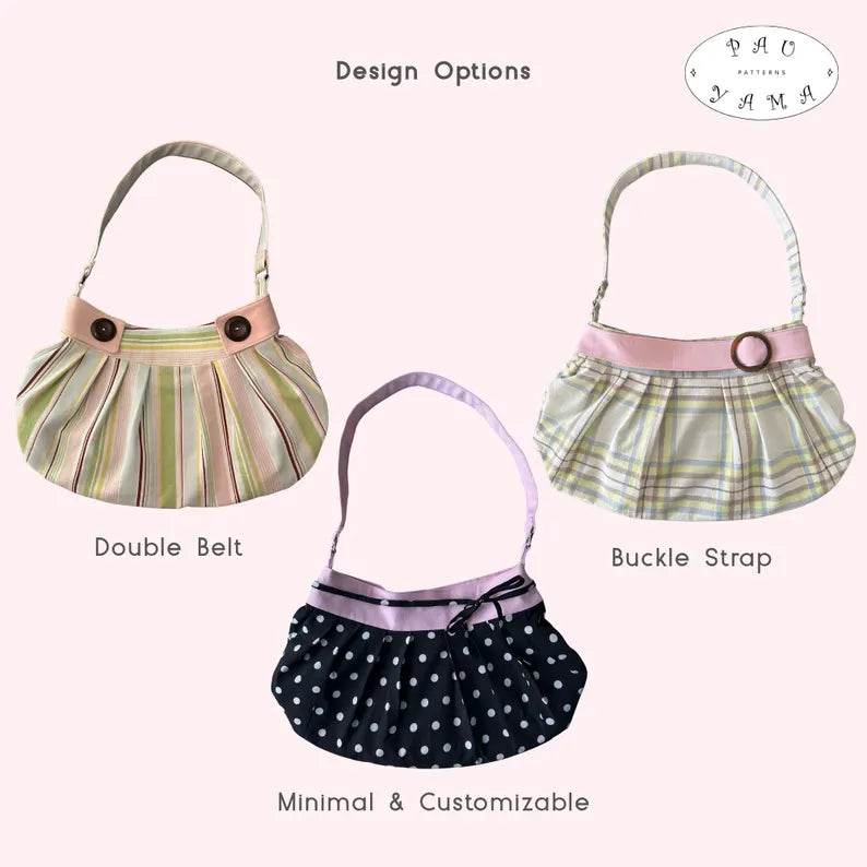 Harbour Bag Sewing Pattern | Pleated Shoulder Bag | Button Closure (Digital PDF)