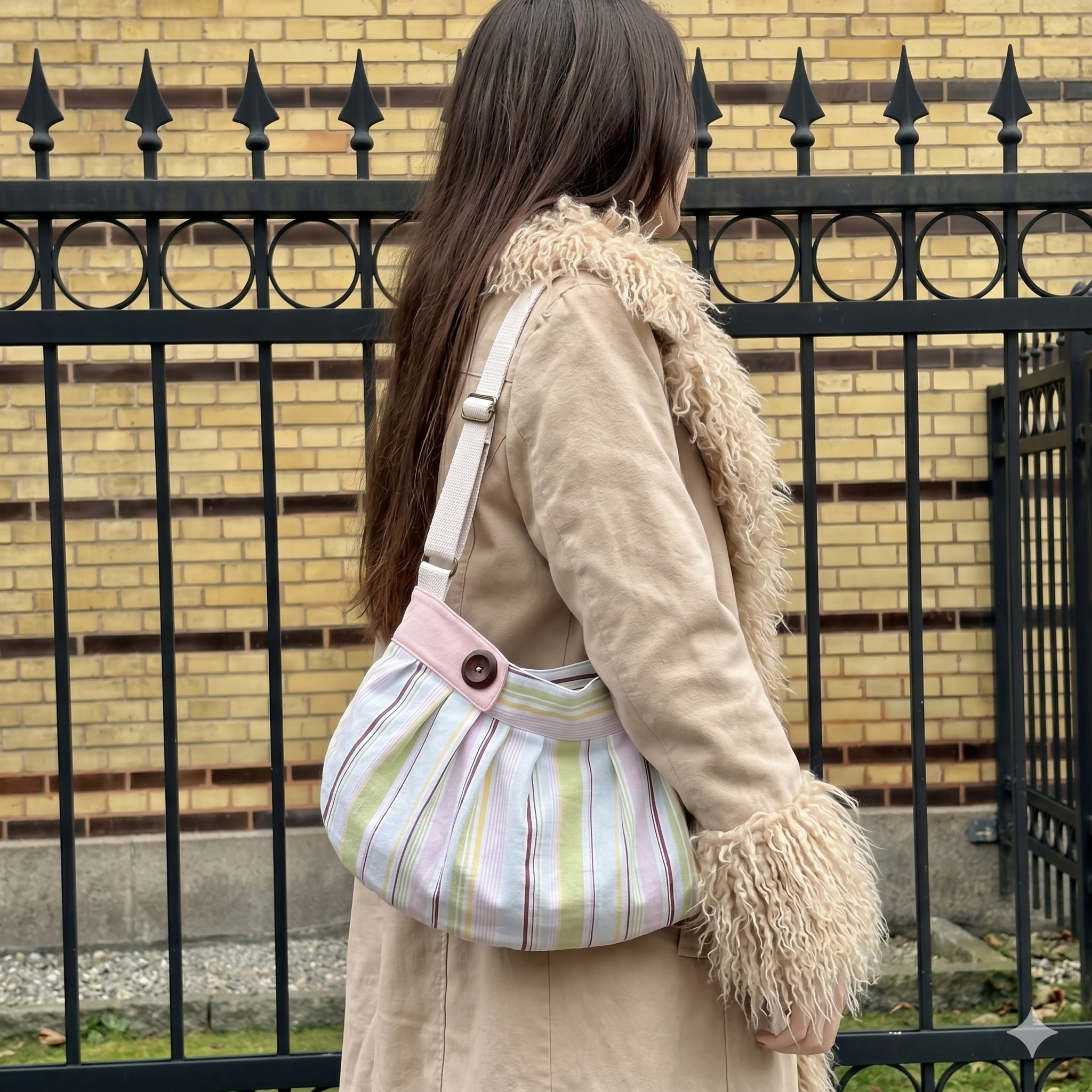 Harbour Bag Sewing Pattern | Pleated Shoulder Bag | Button Closure (Digital PDF)