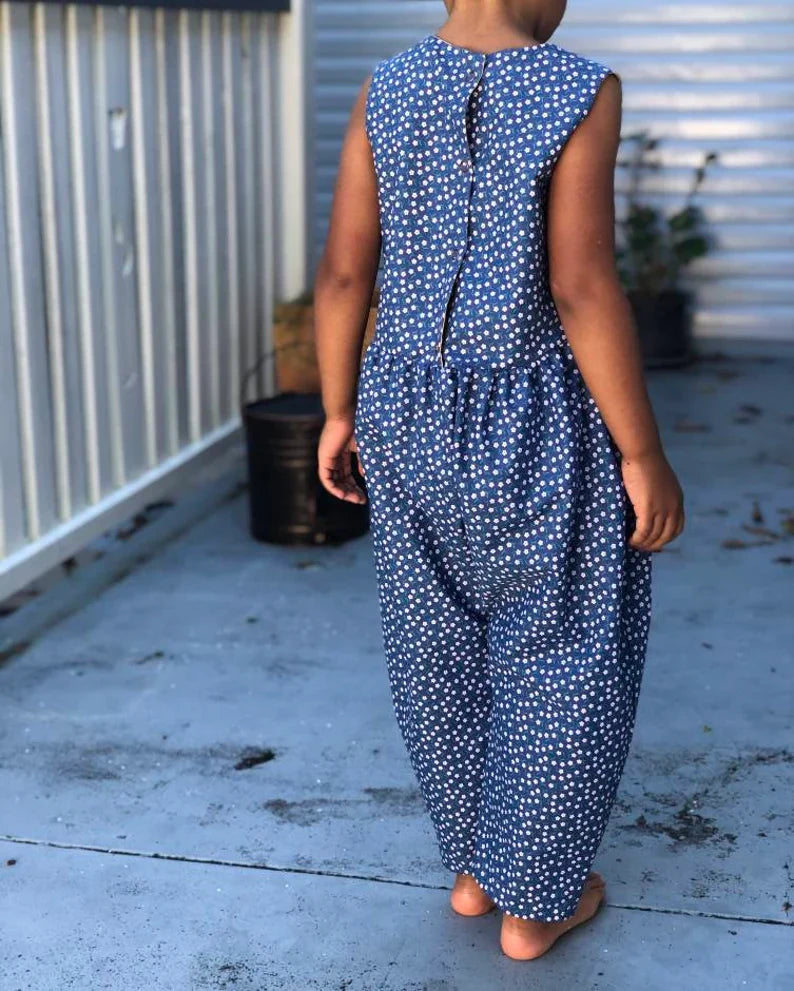 Harem Romper PDF Sewing Pattern, Baby Romper Sewing Pattern, Woven Romper Pattern, Billow Romper, Jumpsuit Pattern, Dungaree Pattern