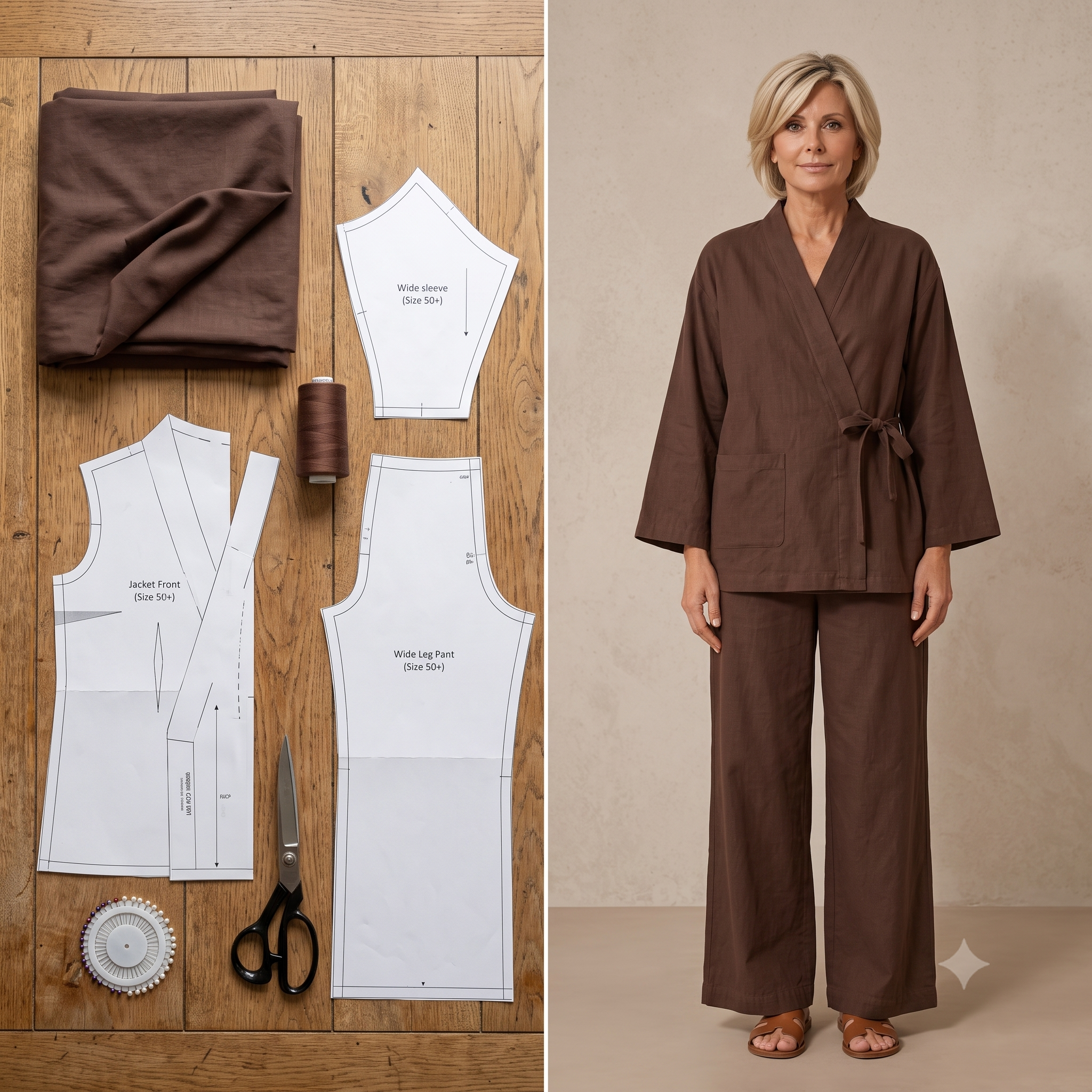Jinbei Sewing Pattern PDF, Japanese Robe Pattern, Kimono Style Wrap Jacket, Easy Beginner Pattern, Instant Download, Women Sewing Pattern, XS–XXXL