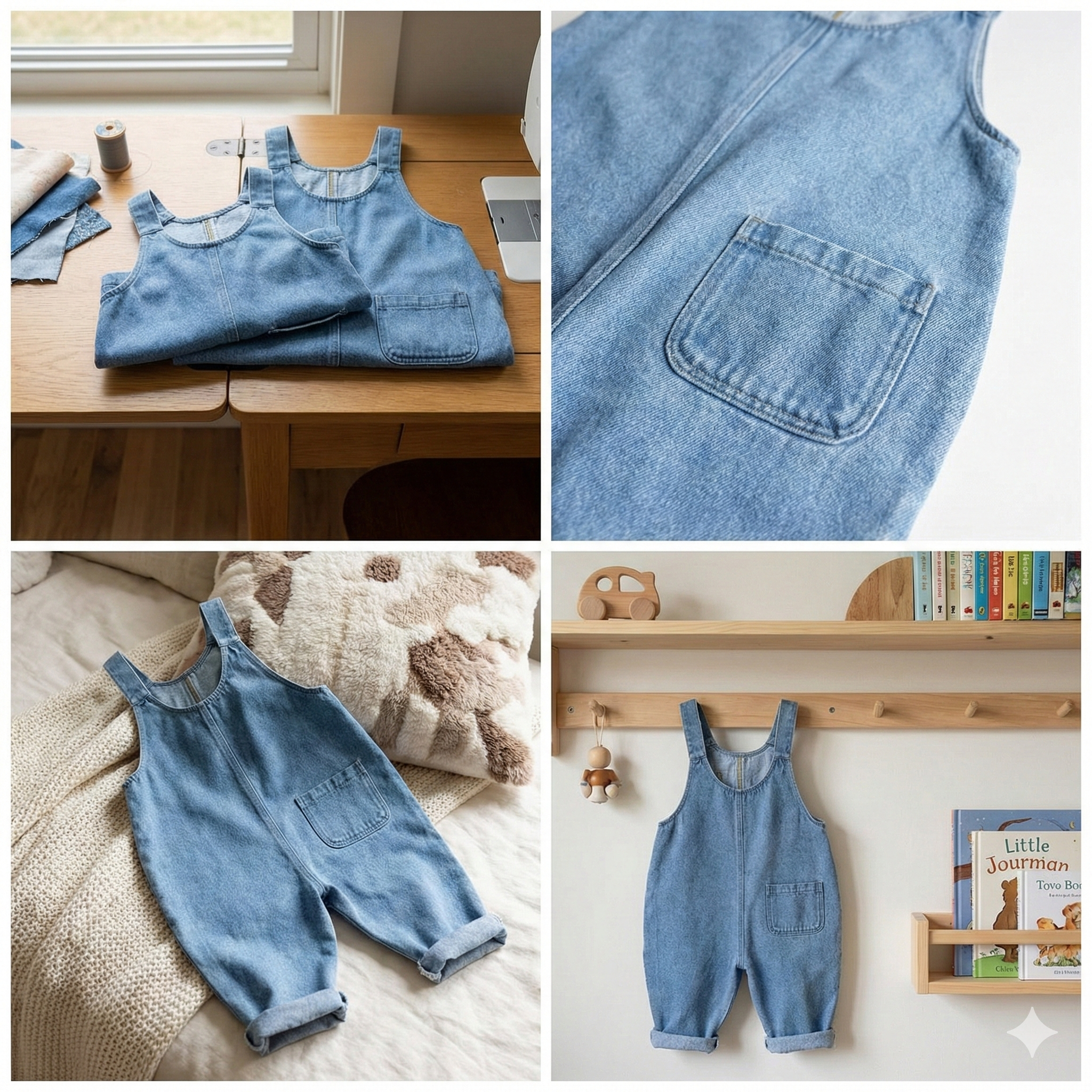 Kids Dungaree Sewing Pattern: Toddler & Child Romper (PDF)