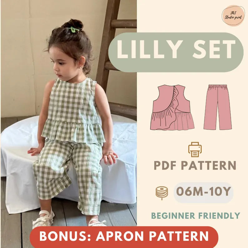 Kids Top and Pants Sewing Pattern PDF, Beginner Friendly Toddler Clothing Pattern Easy DIY Kids Outfit Pattern Top and Pants Pattern for Kids