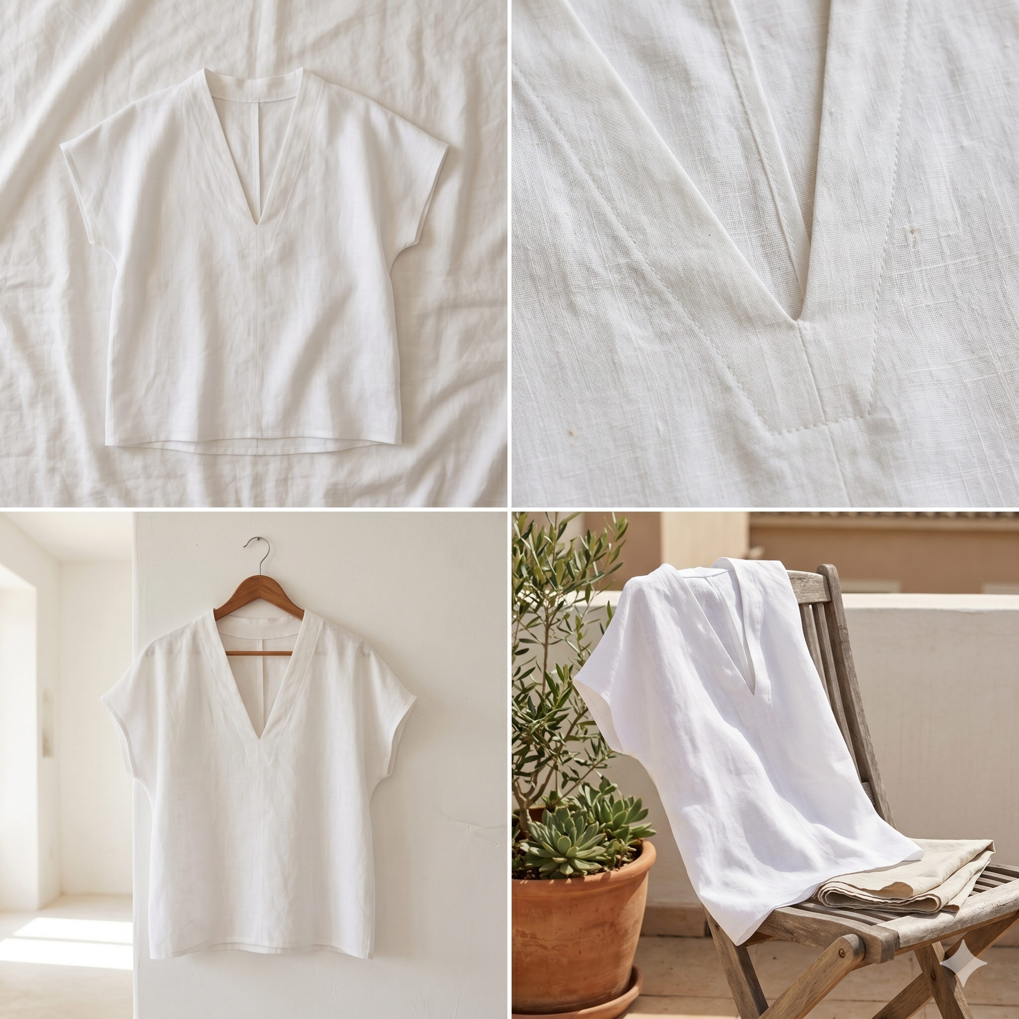Linen Blouse Sewing Pattern PDF, V Neck Top Pattern, Loose Fit Summer Shirt, Minimalist Linen Top Pattern Sizes 0–22