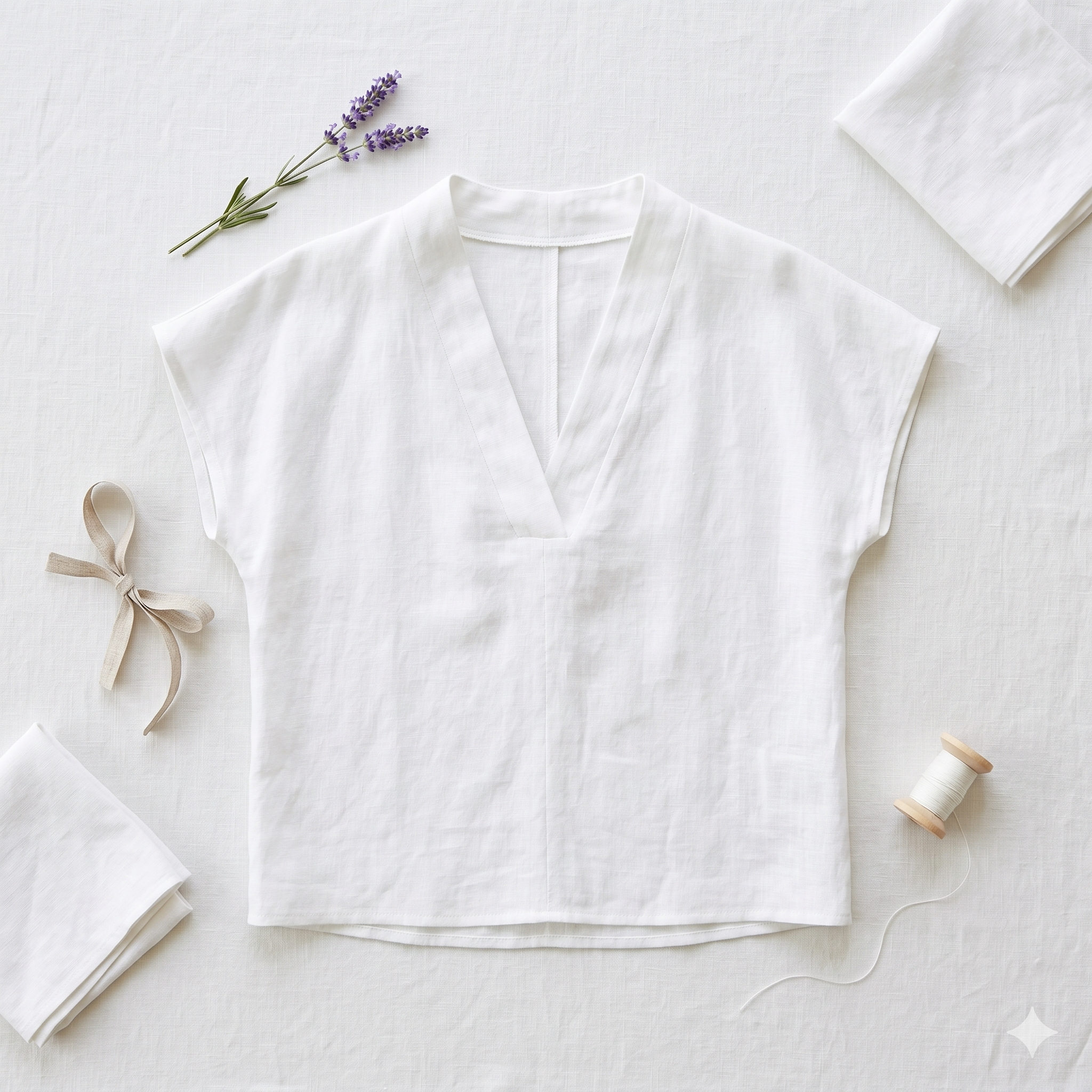 Linen Blouse Sewing Pattern PDF, V Neck Top Pattern, Loose Fit Summer Shirt, Minimalist Linen Top Pattern Sizes 0–22