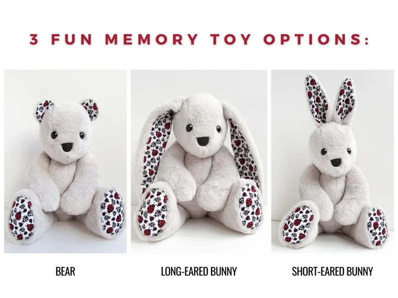 Memory Bear & Bunny Sewing Pattern: Keepsake Plush Template (PDF)