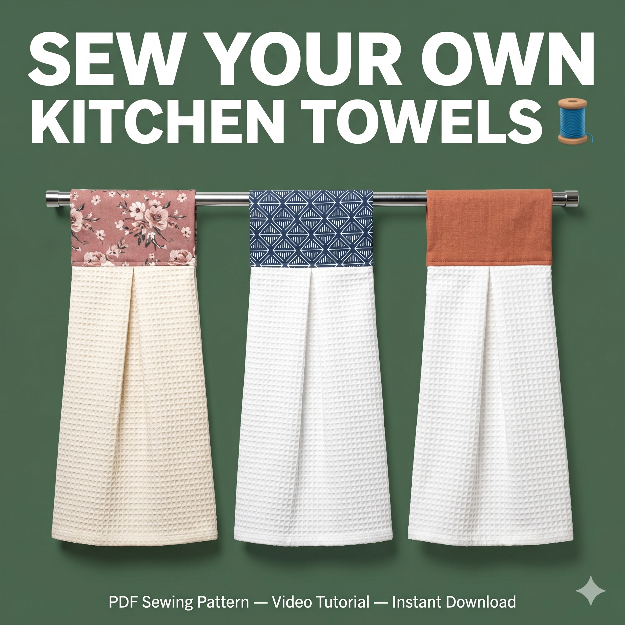 Modern Hanging Tea Towel Sewing Pattern: Beginner Friendly (Digital Download)