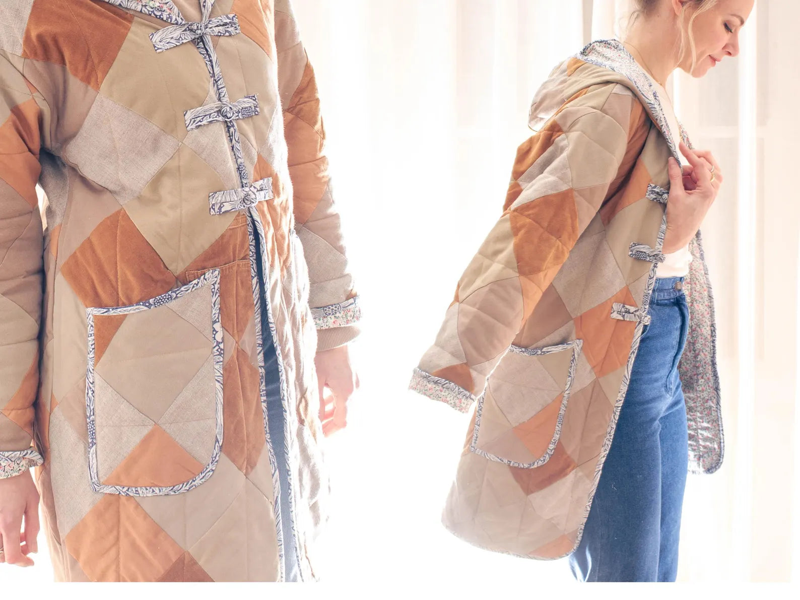 Hooded Quilt Coat Sewing Pattern: Omilla Design, PDF + Projector File