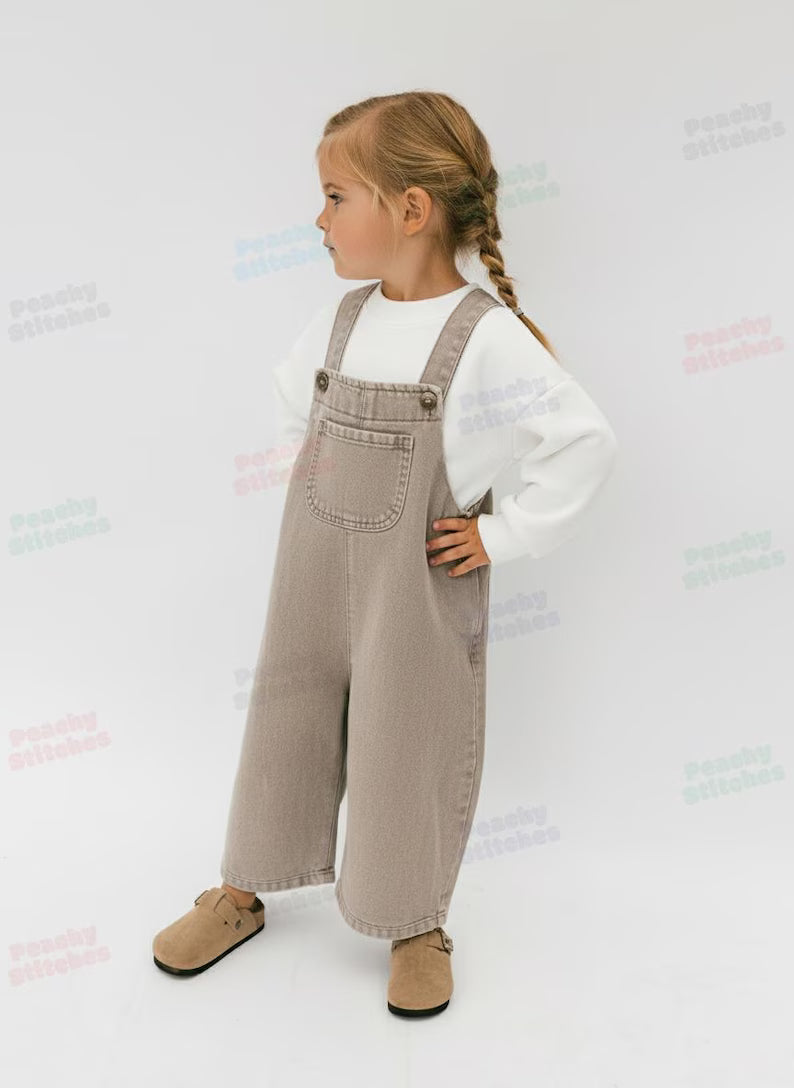 Overalls Sewing Pattern For Kids - Jumpsuit Pattern For Girls Dungarees Pattern, Romper  For Children 6M - 10Y