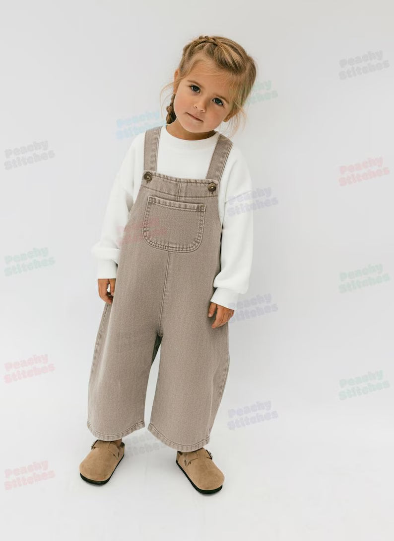 Overalls Sewing Pattern For Kids - Jumpsuit Pattern For Girls Dungarees Pattern, Romper  For Children 6M - 10Y