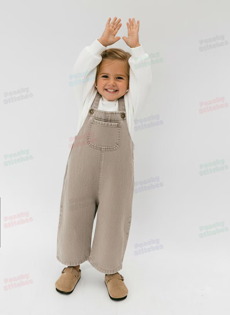 Overalls Sewing Pattern For Kids - Jumpsuit Pattern For Girls Dungarees Pattern, Romper  For Children 6M - 10Y