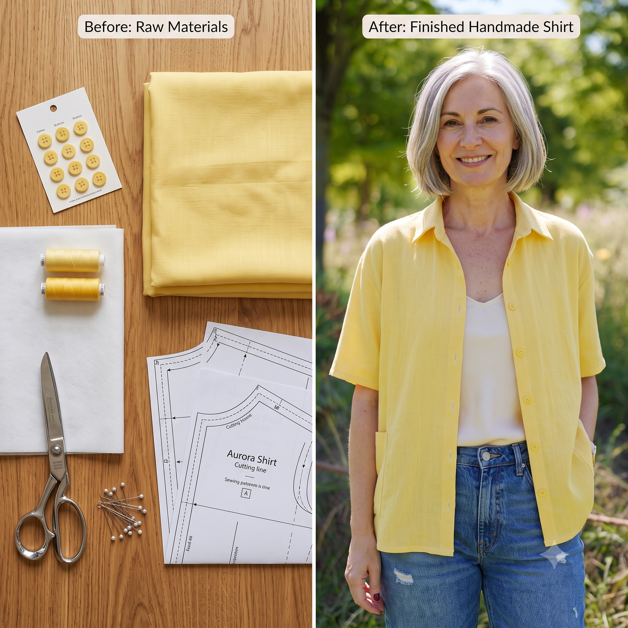 Oversized Shirt Sewing Pattern – Short Sleeve Button-Up PDF – Beginner-Friendly Viscose Cotton Satin – Relaxed Fit Summer Blouse – Digital Sewing Pattern