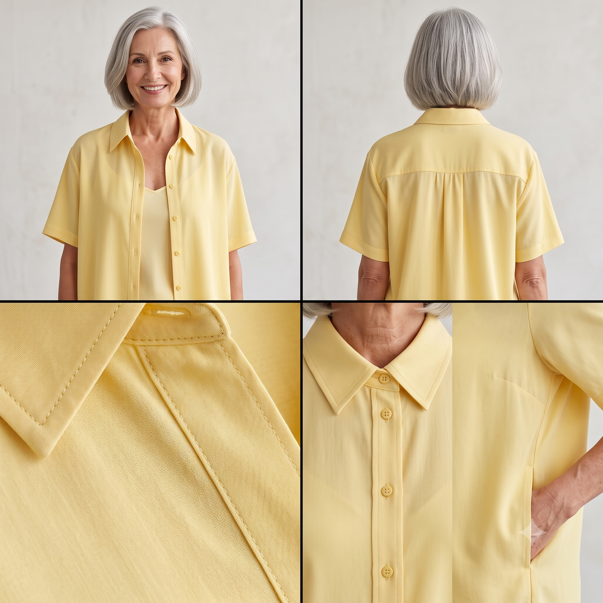 Oversized Shirt Sewing Pattern – Short Sleeve Button-Up PDF – Beginner-Friendly Viscose Cotton Satin – Relaxed Fit Summer Blouse – Digital Sewing Pattern