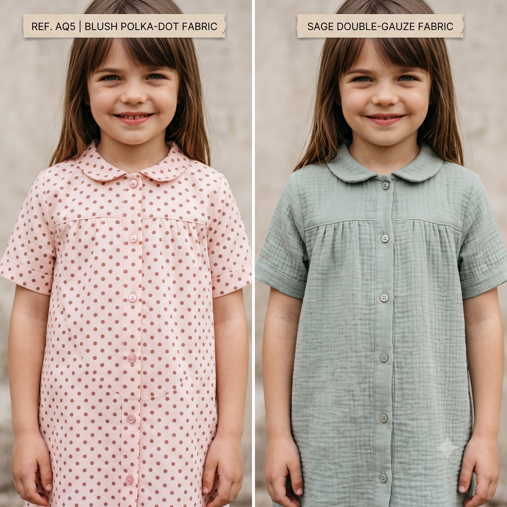 PETITE CATHERINETTE Kids Blouse Sewing Pattern PDF, Girls Blouse & Dress, Yoke Detail, 3/4 or Short Sleeve, Button Front, Ages 4–14 Years