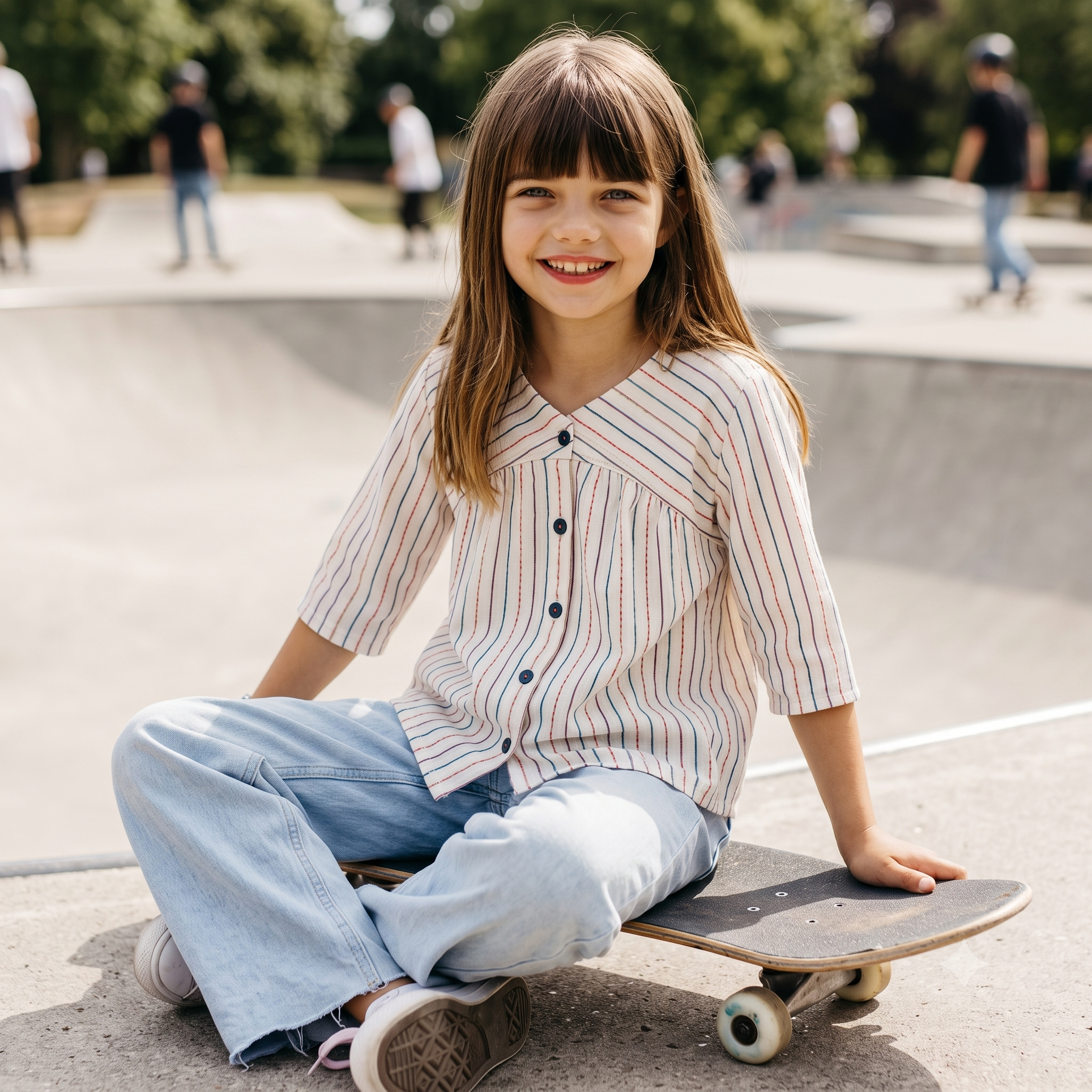 PETITE CATHERINETTE Kids Blouse Sewing Pattern PDF, Girls Blouse & Dress, Yoke Detail, 3/4 or Short Sleeve, Button Front, Ages 4–14 Years